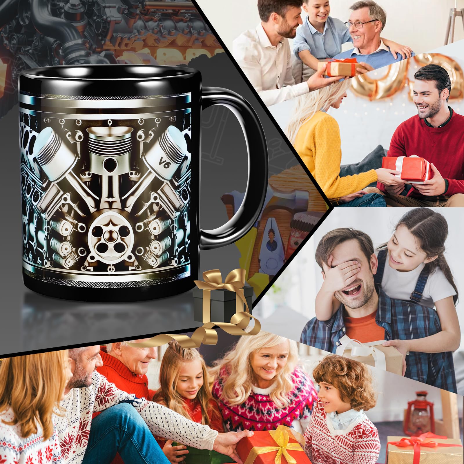Tazza da caffè in ceramica marmorizzata con coperchio, tazza da caffè e cucchiaio in ceramica, set regalo tazza da caffè da uomo, tazza da caffè da donna alla moda (nero 1)