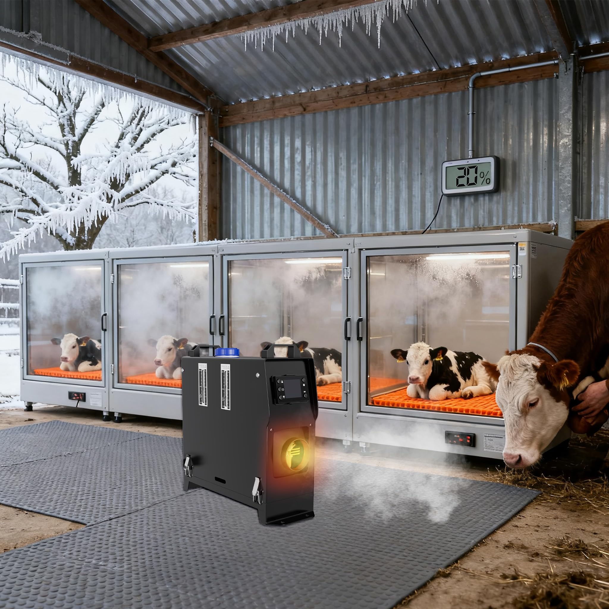 Chauffage auxiliaire 8 kW 12 V - Chauffage diesel - Chauffage diesel - Avec télécommande et écran LCD - Pour voiture, camion, camping-car - Noir et noir - LCD