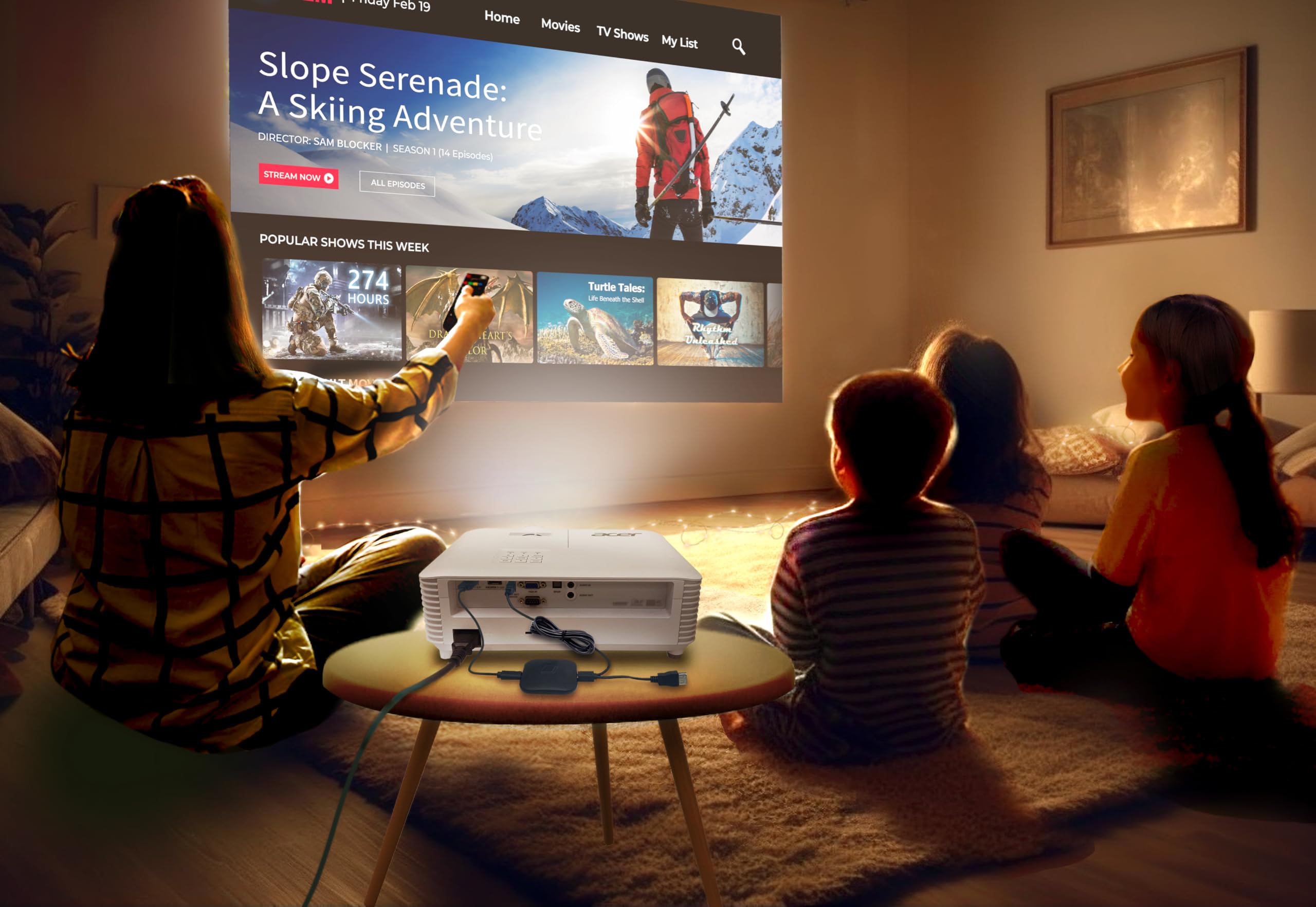 Acer H6816ATV Android TV DLP Proiettore (4K UHD (3.840 x 2.160 pixel) 4.000 ANSI lumen, contrasto 10.000:1, 3D, Keystone, 1 altoparlante da 10 Watt, HDMI (HDCP), bianco, Home Cinema