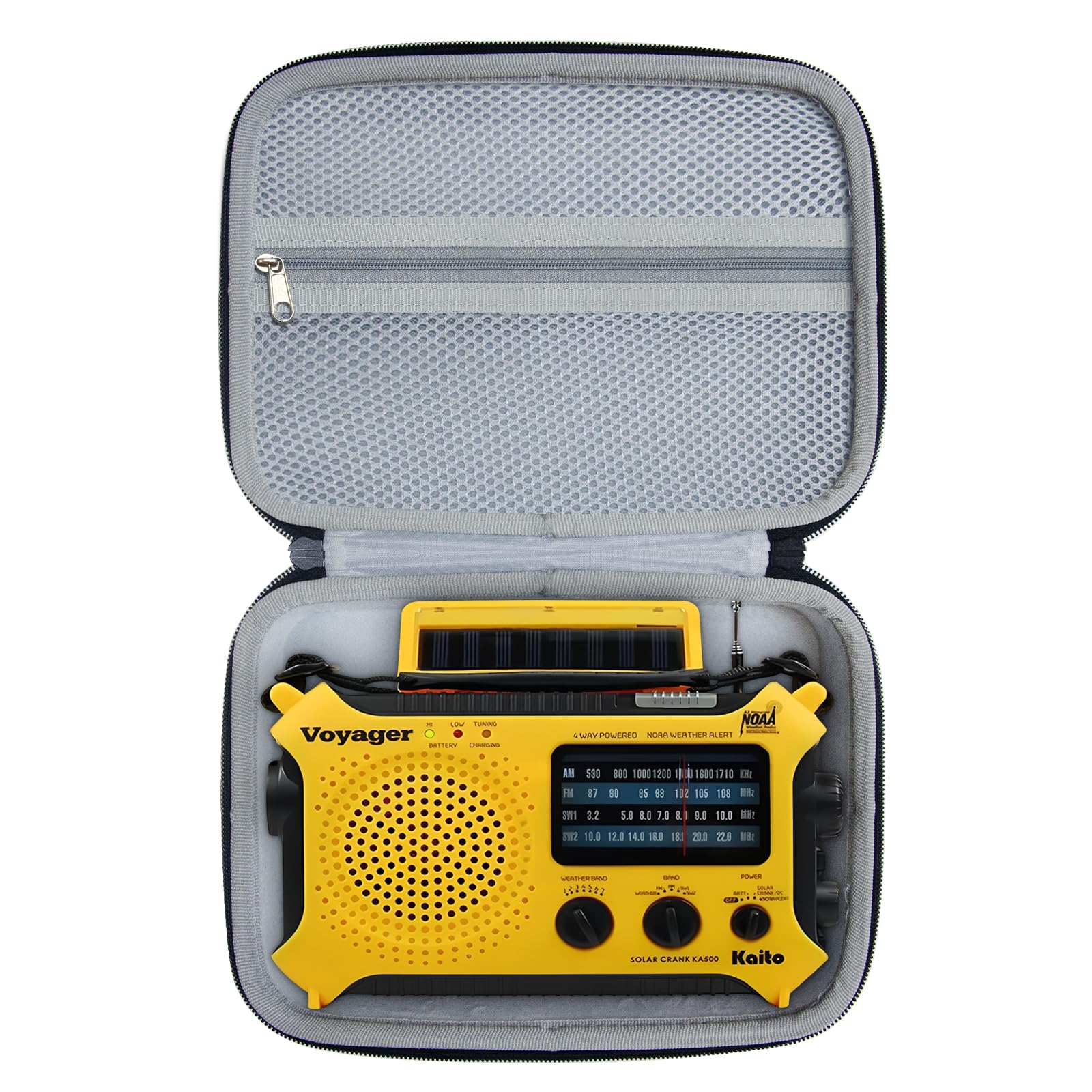 Carrying Case for Kaito Voyager KA500 Radio,Hard Shell Storage Case with Double-Zipper and Carrying Handle Compatible with Kaito KA500,KA450,KA550 and