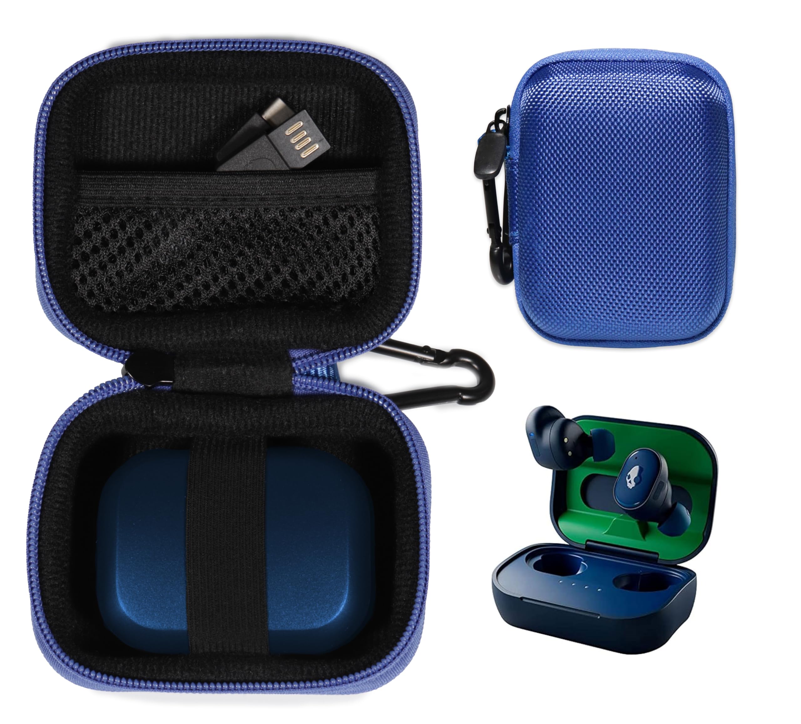 CaseSack Case for Skullcandy Grind Fuel, Grind in-Ear True Wireless Earbuds (Royal Blue)