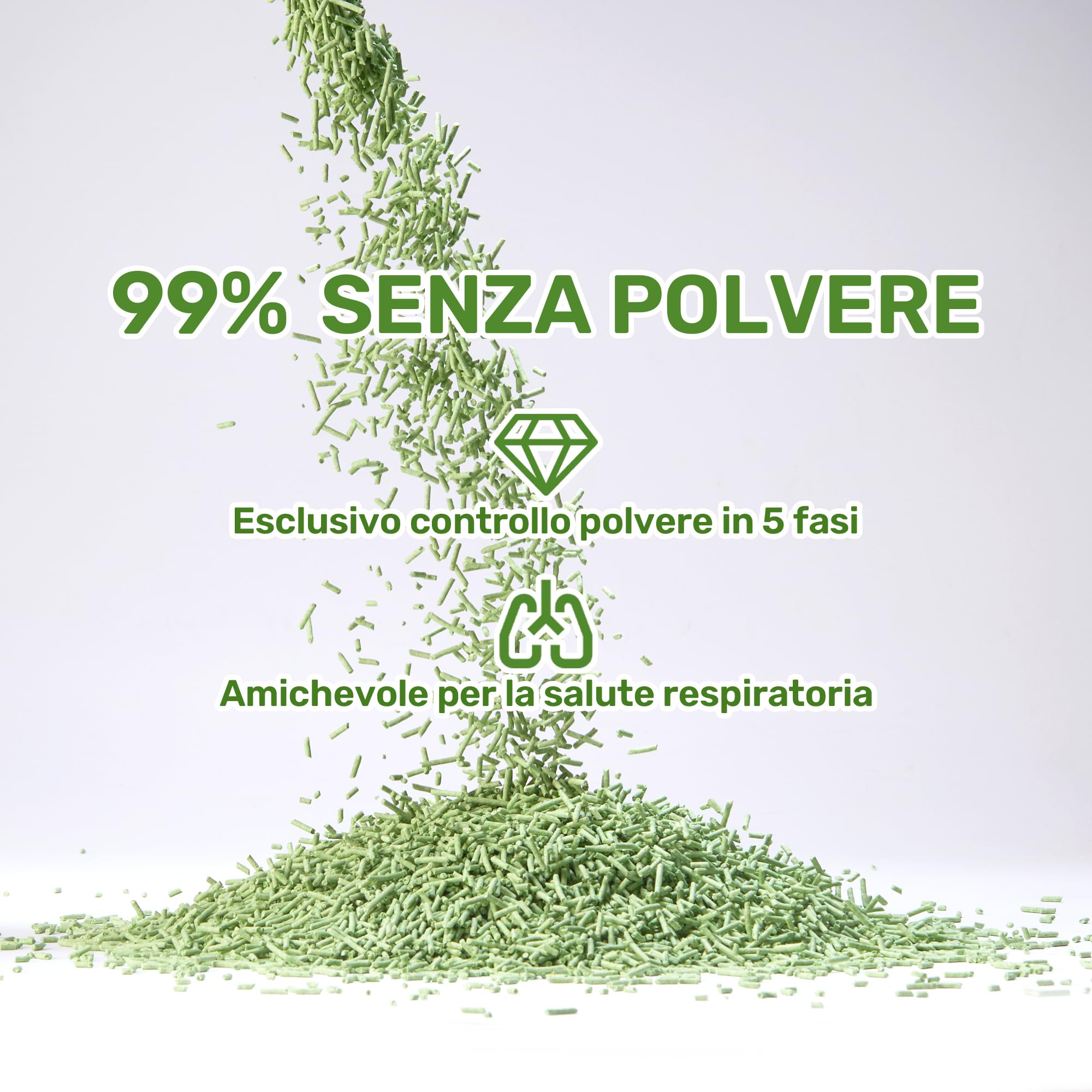 FUKUMARU Lettiera per Gatti al Tofu 10,8 kg - Lettiera Agglomerante per Gatti, Controllo degli Odori con Aroma di Tè Verde, Senza Polvere e Facile da Agglomerare, Smaltibile nel WC.