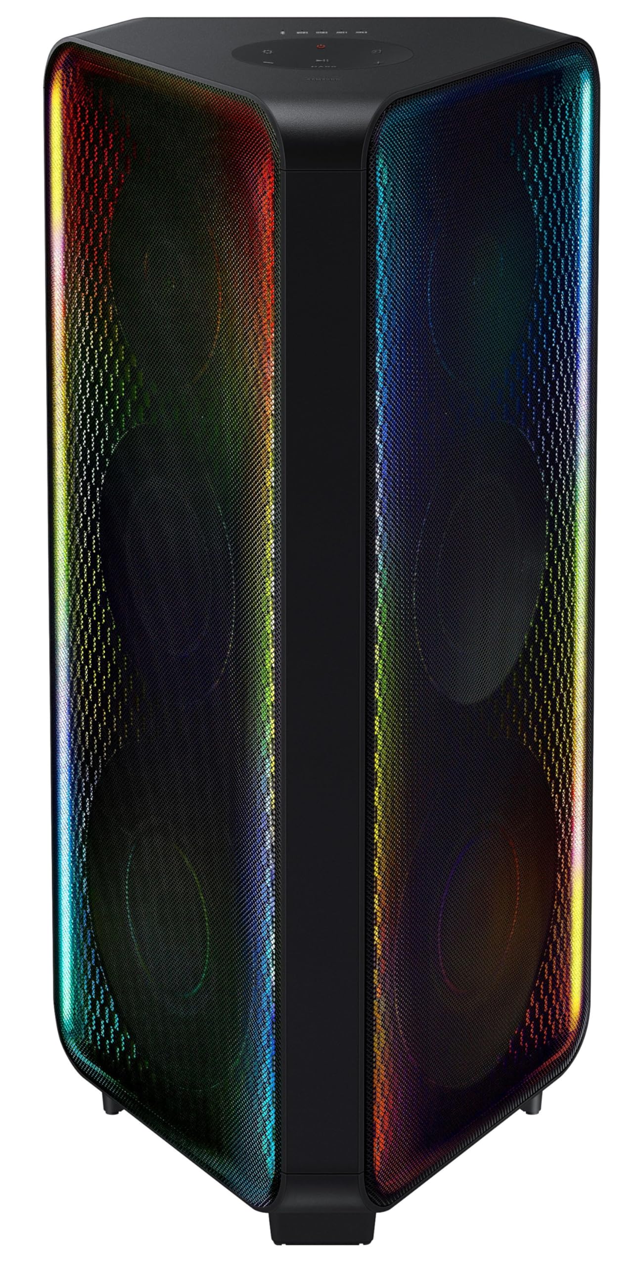 Samsung High Power 1700 W Sound Tower (MX-ST90B/XL), Bi-Directional Sound, Karaoke Mode, Party Lights, Water-Resistant (IPX5), Built-in Wheels (Black)