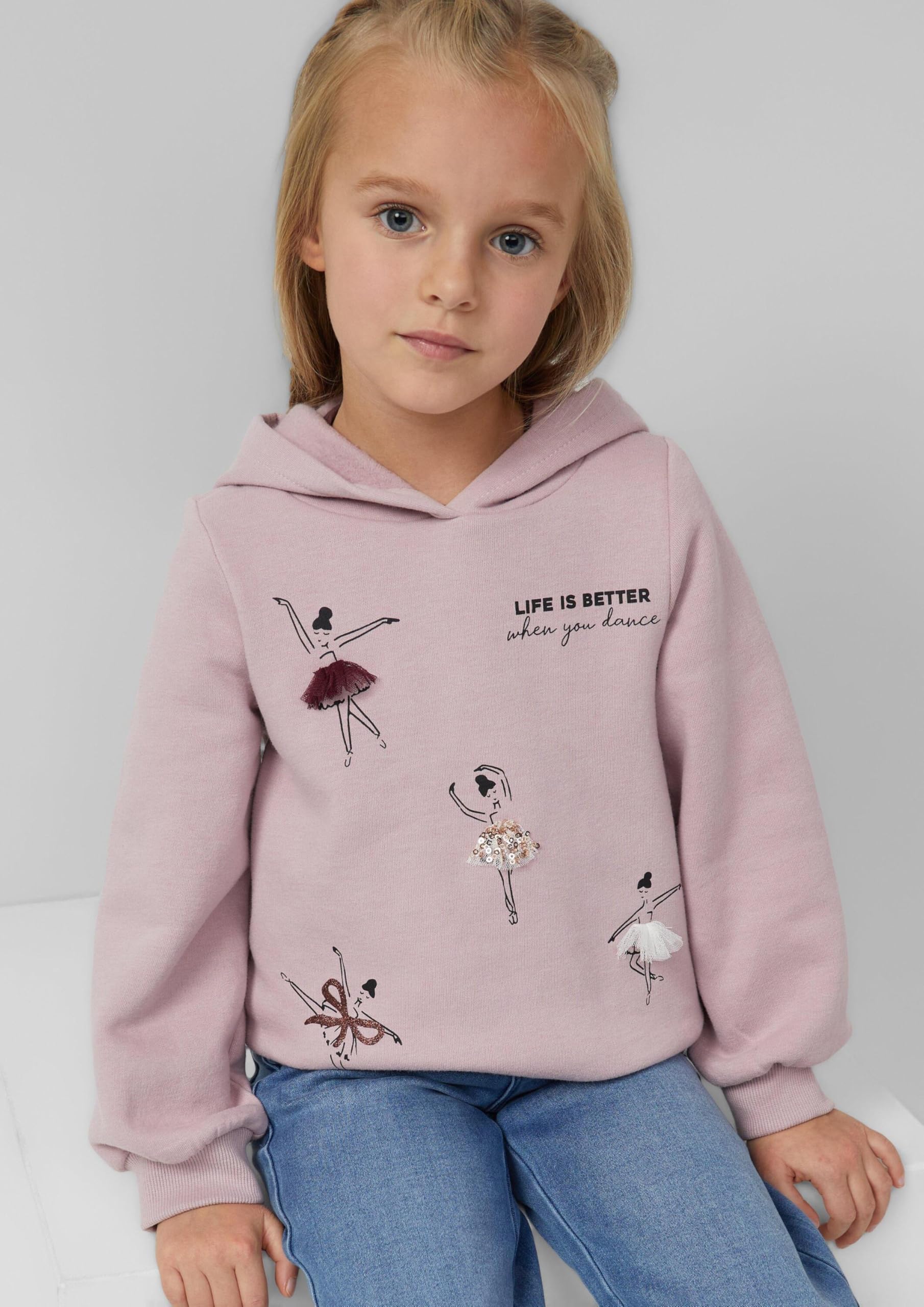 s.Oliver Bluza z kapturem i cekinami Dziewczynki 2173269