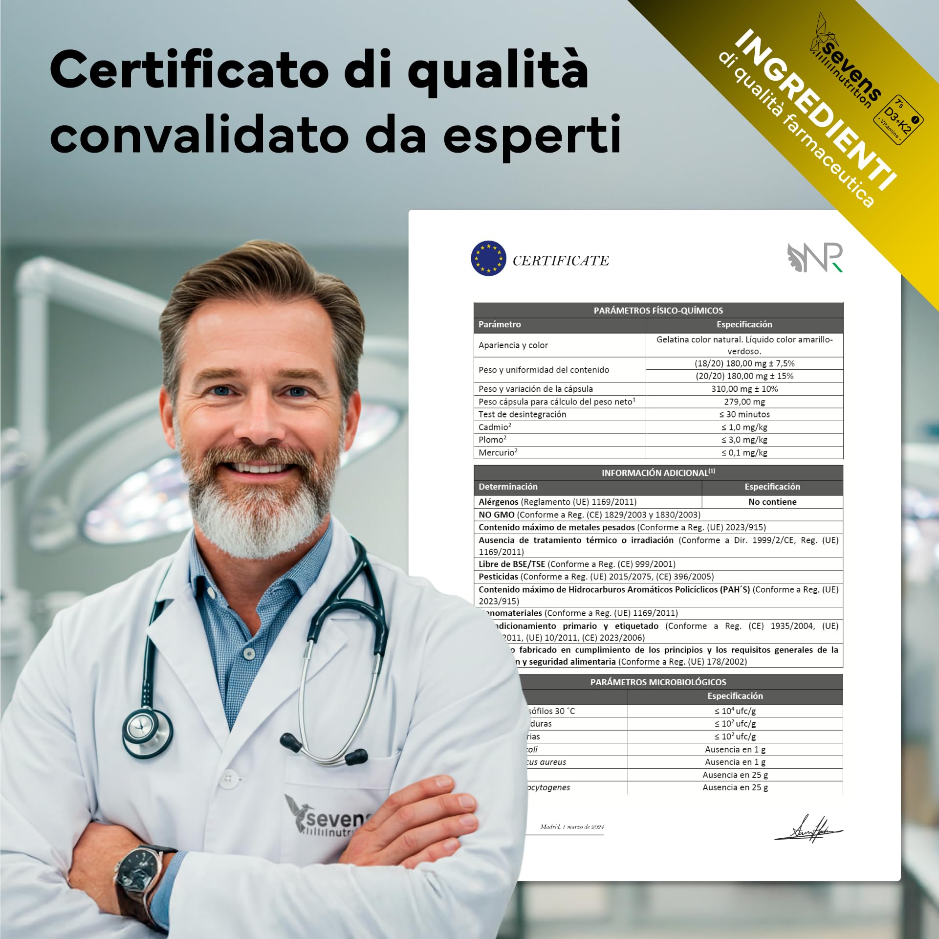 Vitamina D3 K2 - Alto Dosaggio y Assorbimento - Vitamina D3 2.000 U.I. e 100 µg di Vitamin K2 MK7 per Sistema Immunitario, Ossa e Denti - Con Olio Extravergine di Oliva - 180 Softgel Senza Glutine