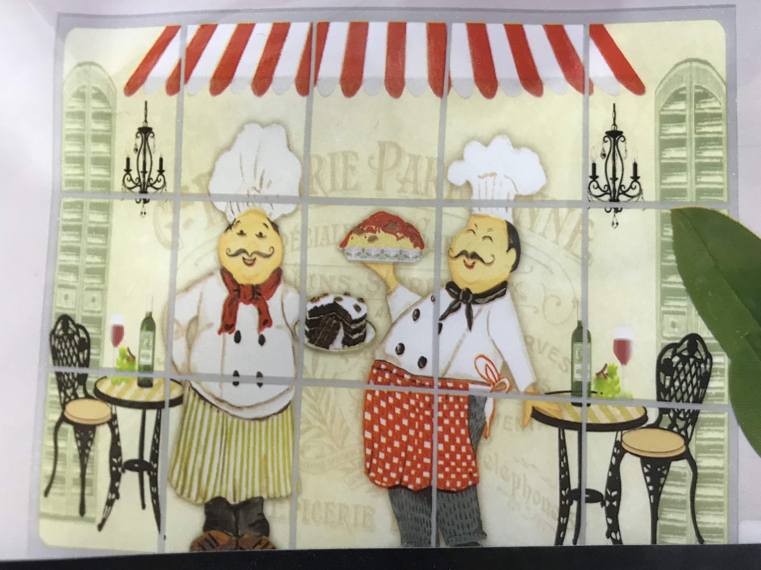 Fat Happy Chef Foil Backsplash Wall Sticker-Window Mural for Nursery, Kitchens, Dorms, Living Rooms, Kitchen, Office, Wall Stickers17.7 in. (45 cm x 75 cm) Autocollant Mural