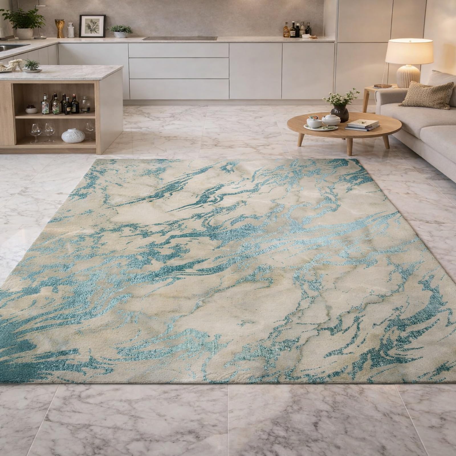 Tapis de salon intérieur grand tapis beige abstrait 180x270cm chambre bureau