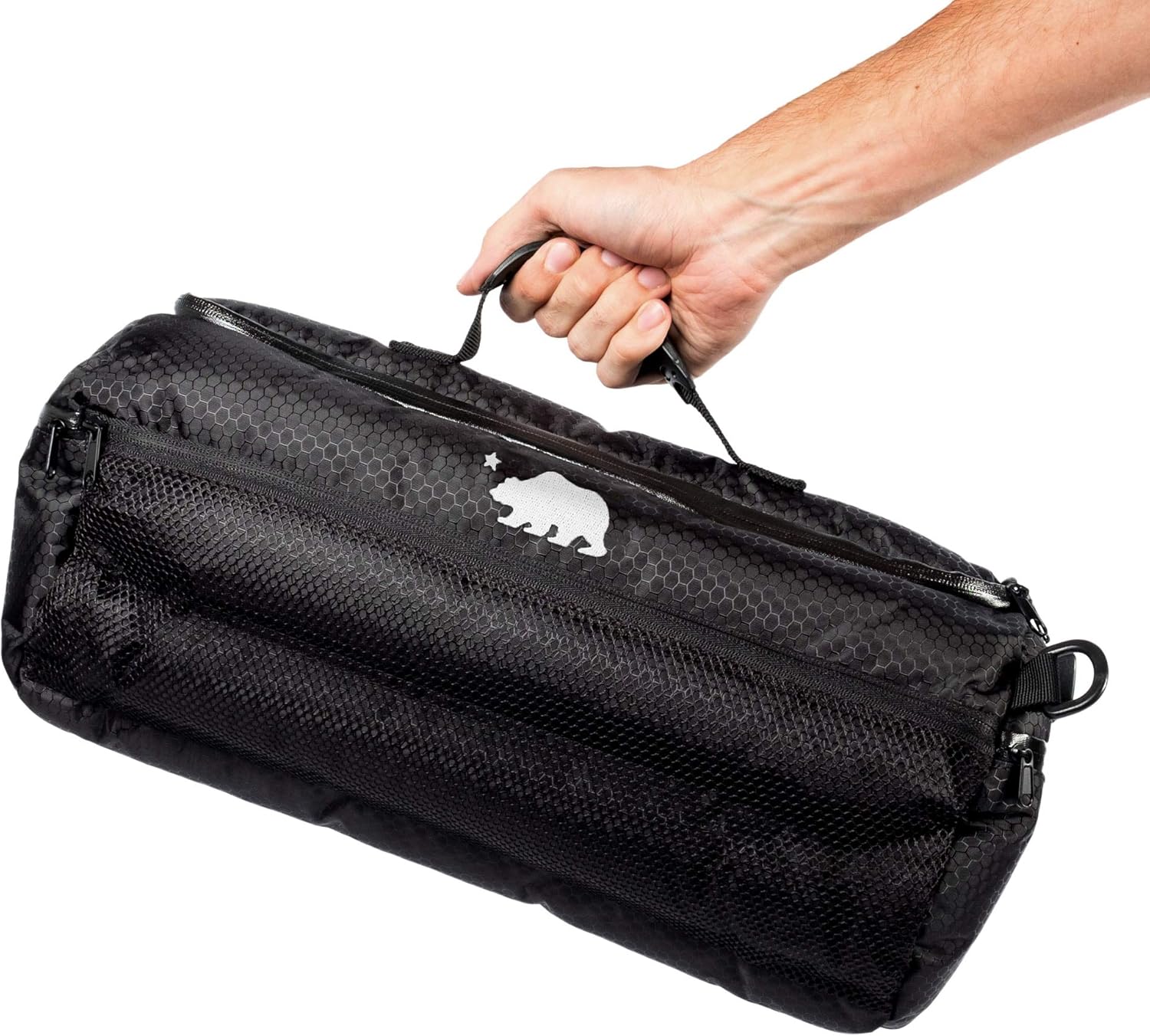 Cali Crusher 100% Smell Proof Duffle Bag w/Combo Lock (Black/Green, 16")