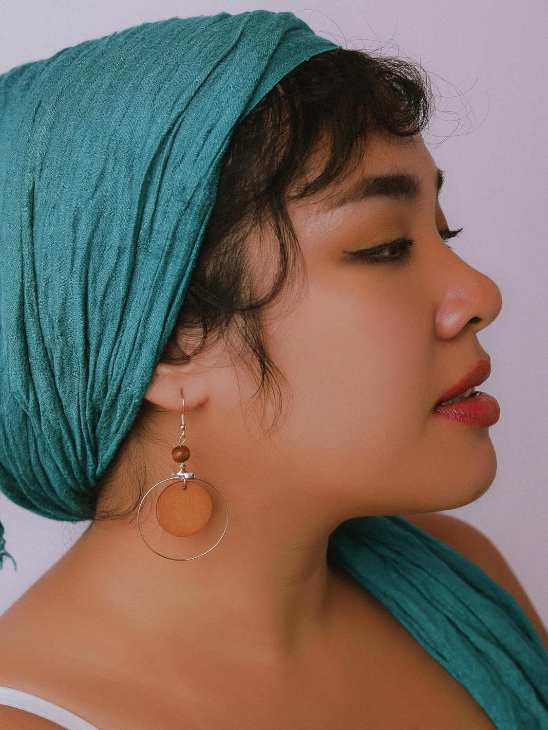 MINACHI Vintage Bohemian Circular Wooden Disc Dangle Drop Earrings, Boho Summer Jewelry Gift for Women - Image 7