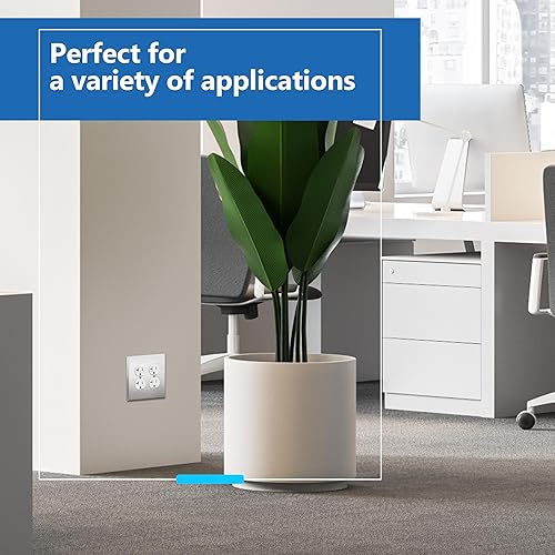 Miniatura 6 de LIDER Placa de pared de metal para receptáculo doble dúplex, resistente a los impactoscorrosión, cubierta de salida de metal, acero inoxidable 430,