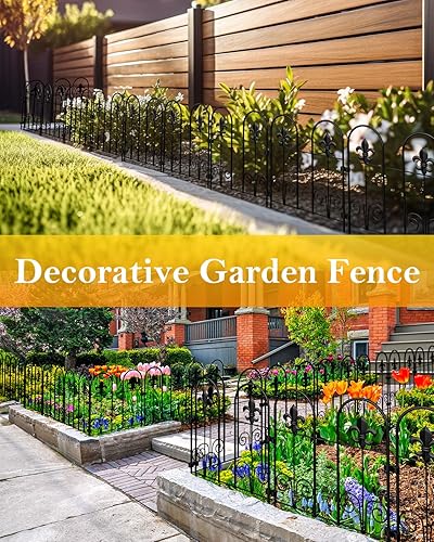 Miniatura 2 de MOOACE Valla decorativa para jardín, paquete de 10 unidades, 16.5 pulgadas de alto x 10.5 pies de largo, valla de barrera para animales al aire