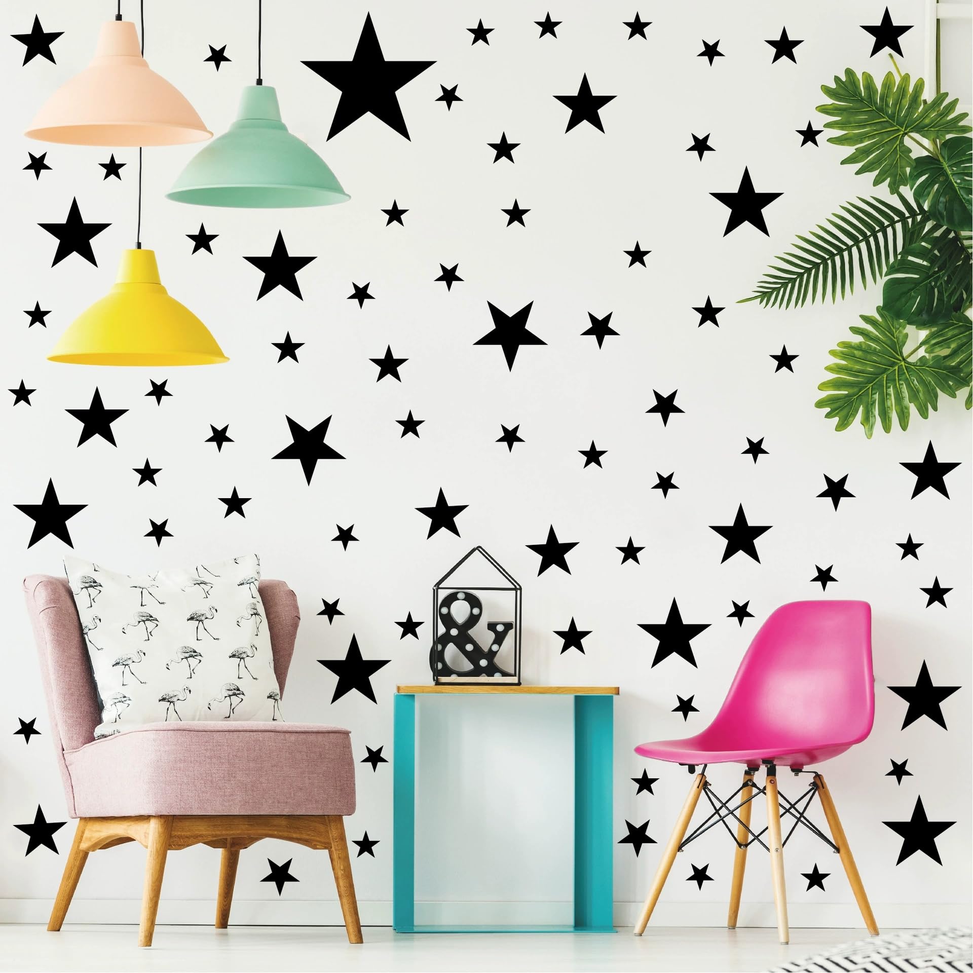 10 Sheets Black Star Wall Stickers for Bedroom Living Room Girls Room Decoration Star Wall Art Sticker for Kids Room Baby Nursery Room Wall Decals Interior Wallpaper PVC Murals - Image 2