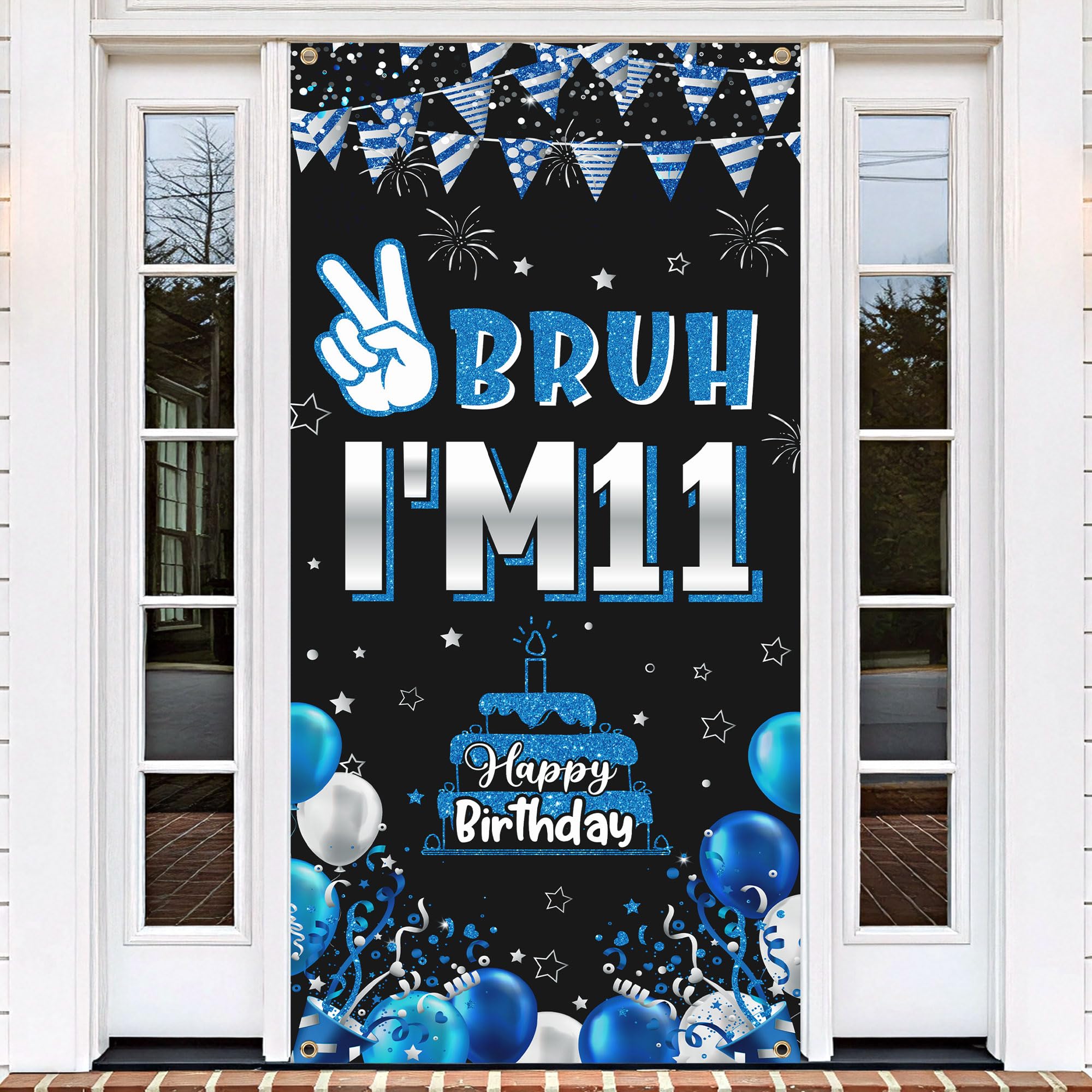 Bruh I'm 11 Door Banner 11th Birthday Decoration for Boys 150x70cm