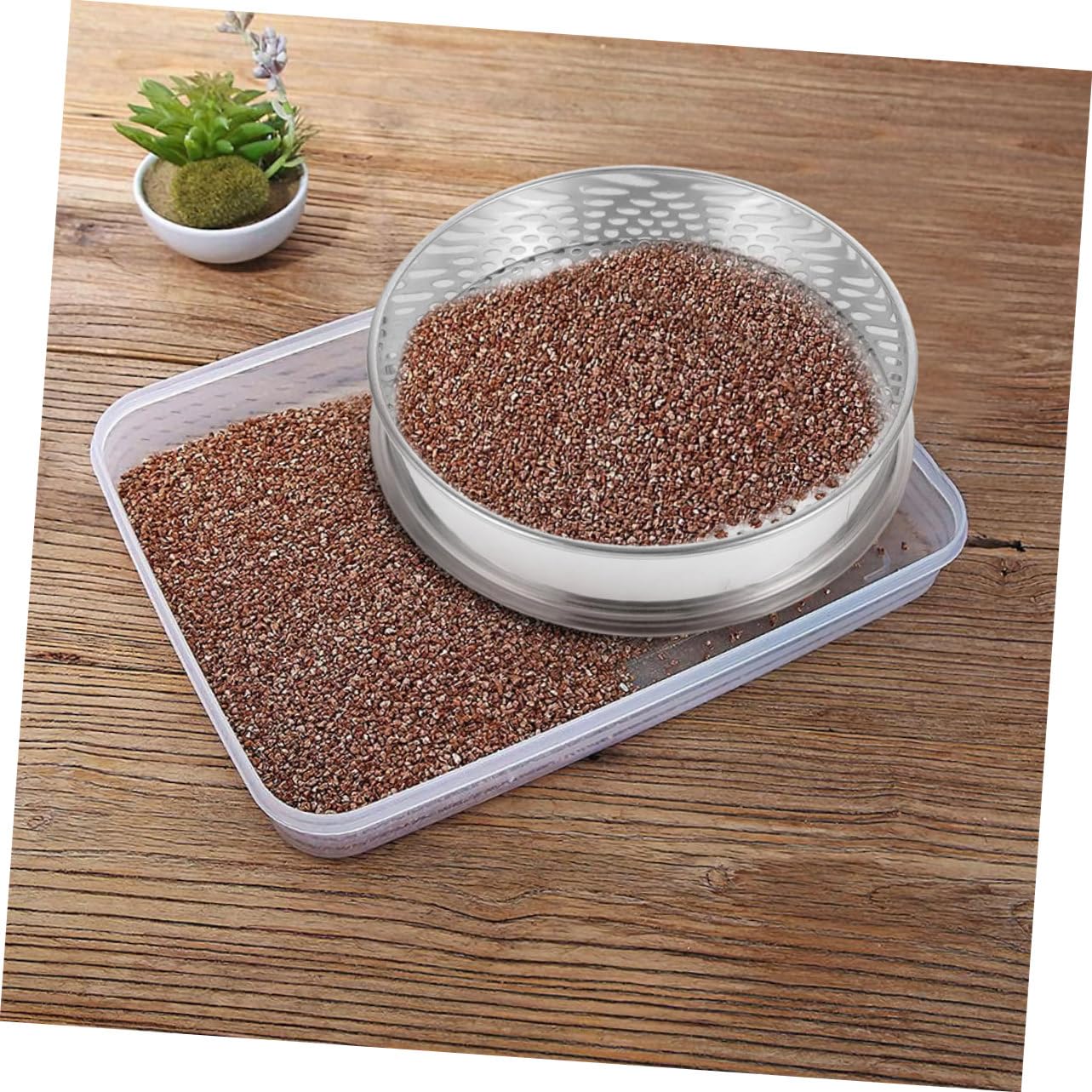 Gatuida 4pcs Garden Sifter Soil Sifter Fine Mesh Soil Filter Sieve Reusable Stainless Steel Mesh Replacement for Rocks