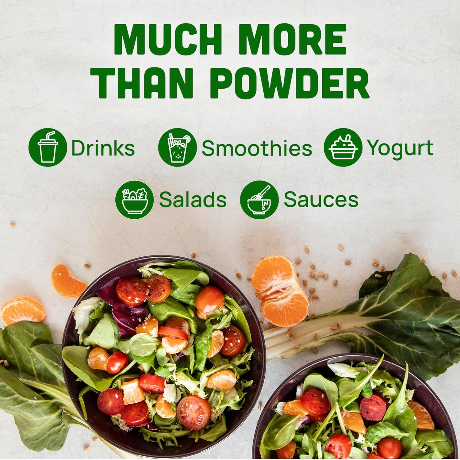 100% Freeze-Dried Kale Powder, Pure Juice, Nutritional Vegetable Supplement, for Skin, Smoothies, Yogurt, Desserts, Salads, Oatmeal (20 Sachets x 2.1 oz) - Pack of 2