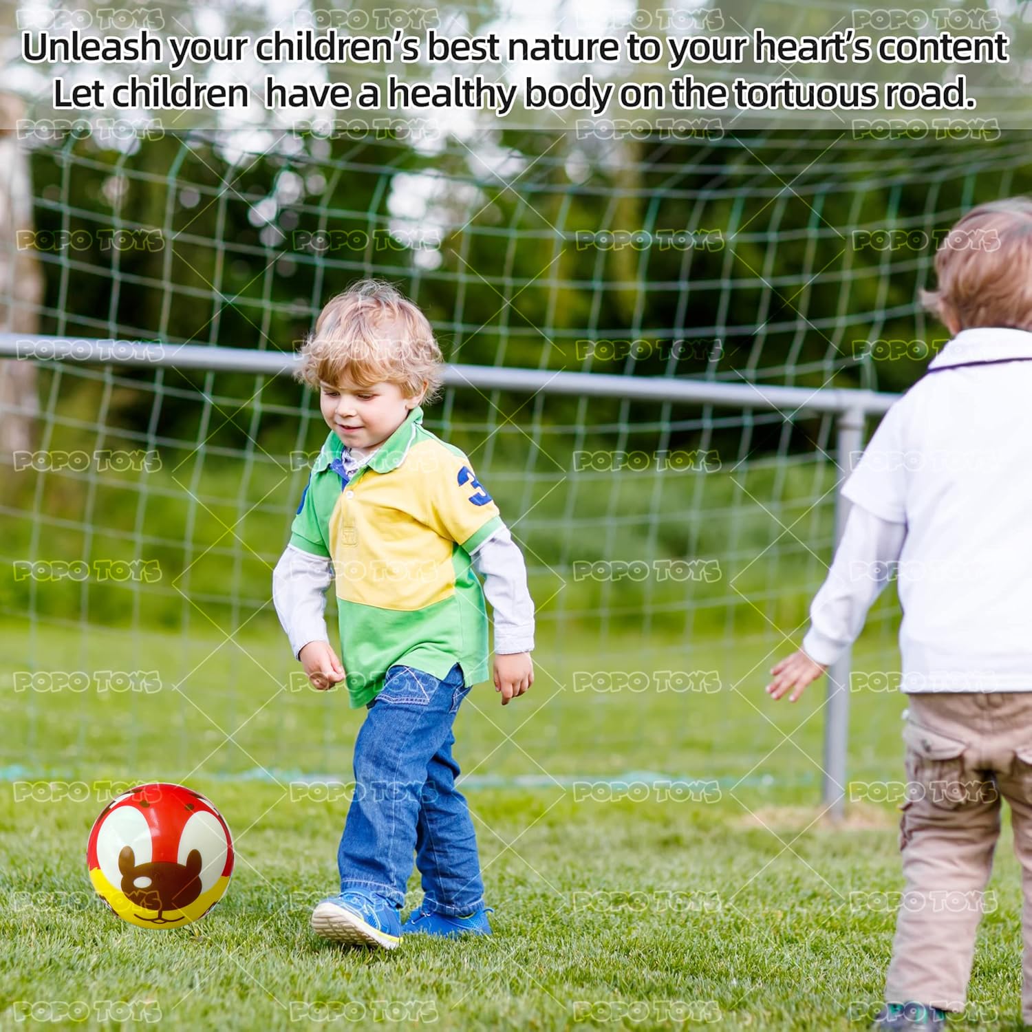 Beach Football | PVC Foam Beach Ball | No Air Needed | Light Weight & Safe Kids Playball | Best Use at Pools, Beach, Outdoor & Indoor Play | Dog | Multicolor| Popo Toys® 2