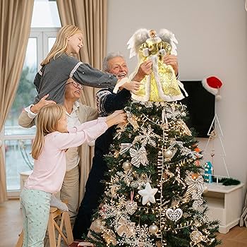 Amazon.co.jp: エンジェルツリートップフィギュア、12.6インチ