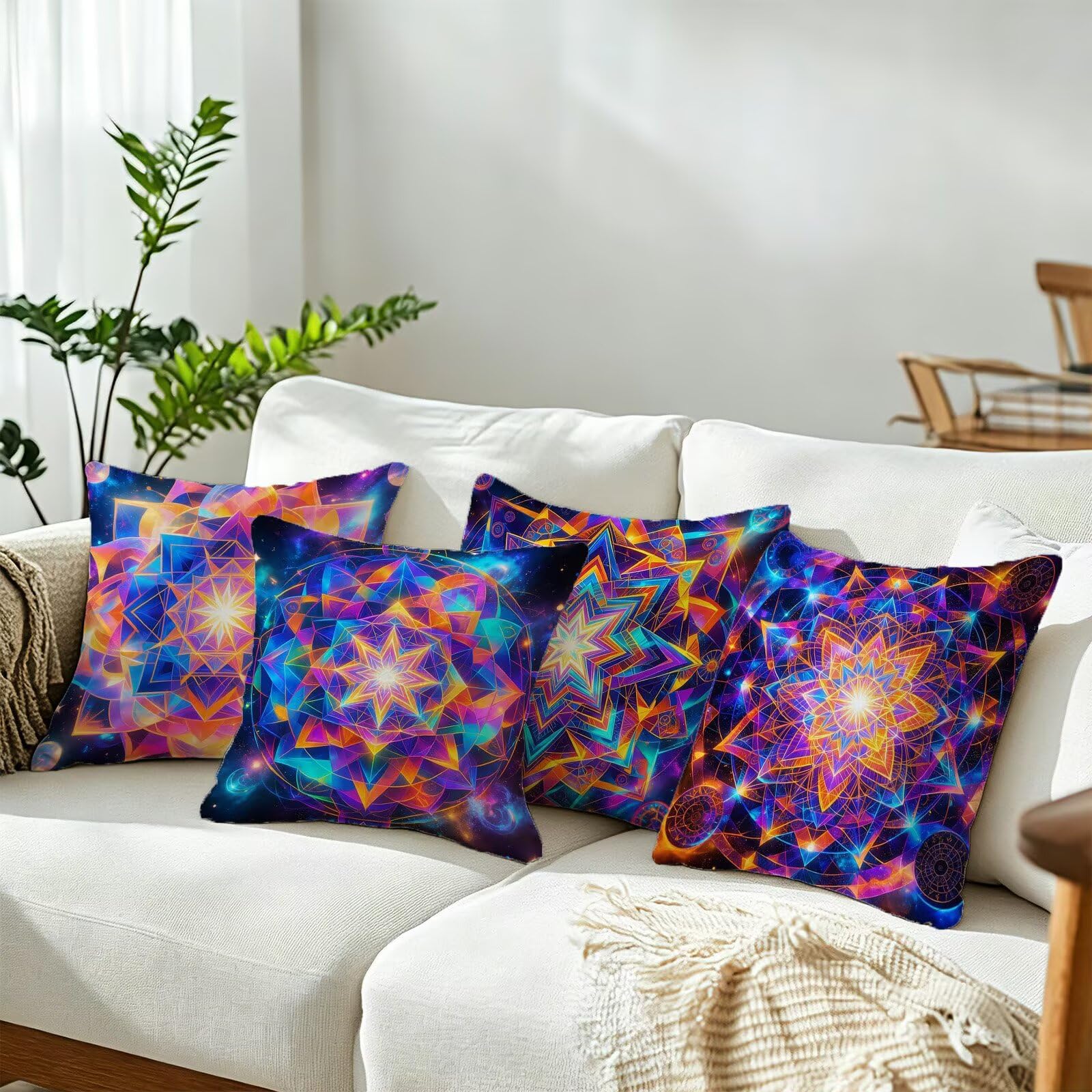 Cojines Exterior Vistoso Funda Almohada 45x45cm Juego de 4, Cod-437