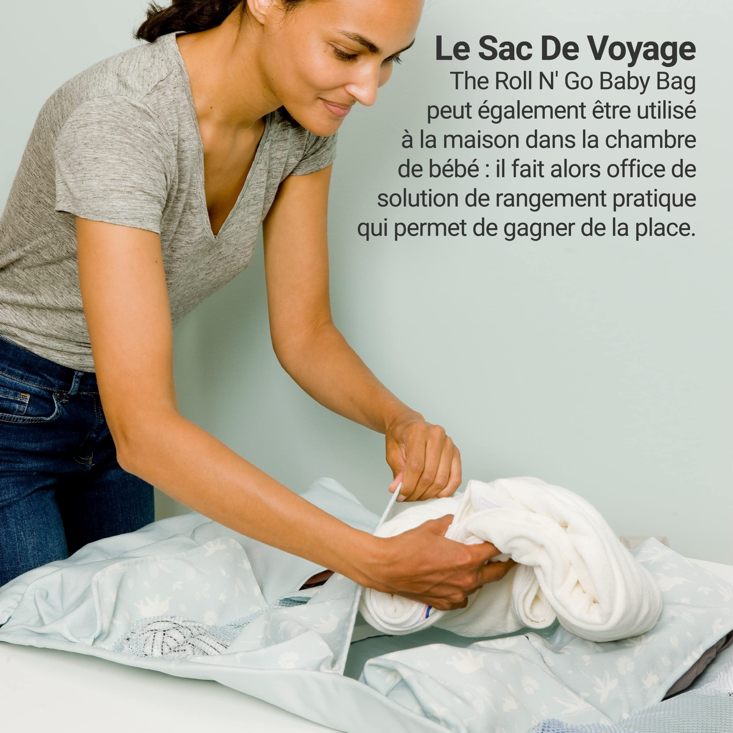 BabyToLove Sac Organisateur Roll n' Go Meilleur Sac à Langer pour bébé | Nombreuses poches | Green Tropic