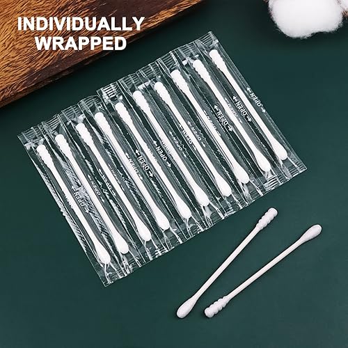 Miniatura 2 de 400 hisopos de algodón envueltos individualmente, hisopos de algodón de viaje, bastoncillos de algodón, hisopos de algodón redondos en espiral,