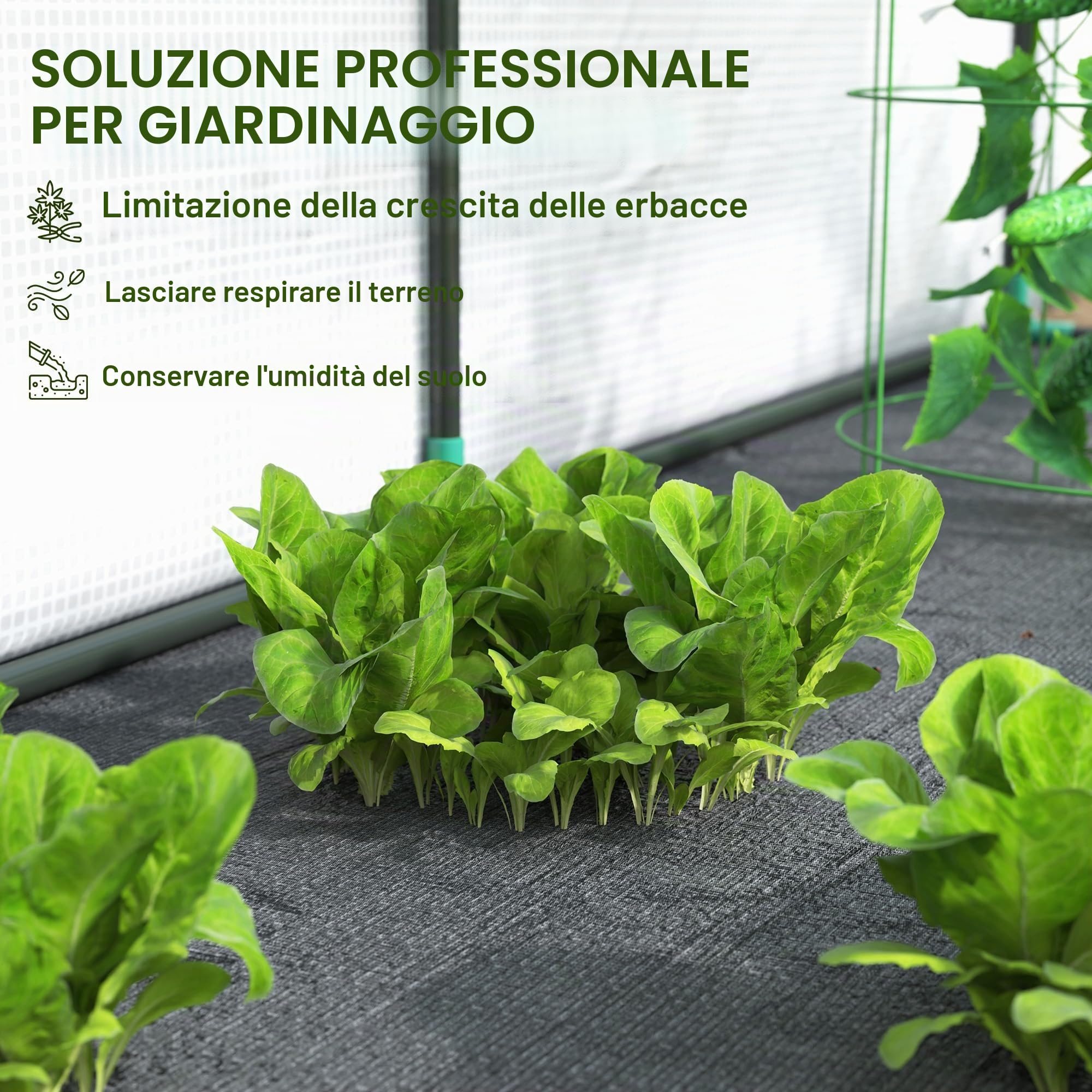 Outsunny 10 x 3 x 5 piedi Serra addossata parete copertura PE Bianco