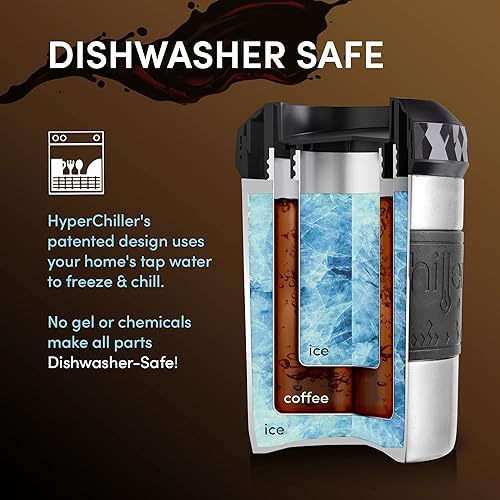 Miniatura 7 de HyperChiller El original pero nuevo enfriador de café helado patentado HC2SS de acero inoxidable, listo en un minuto, reutilizable para té helado,