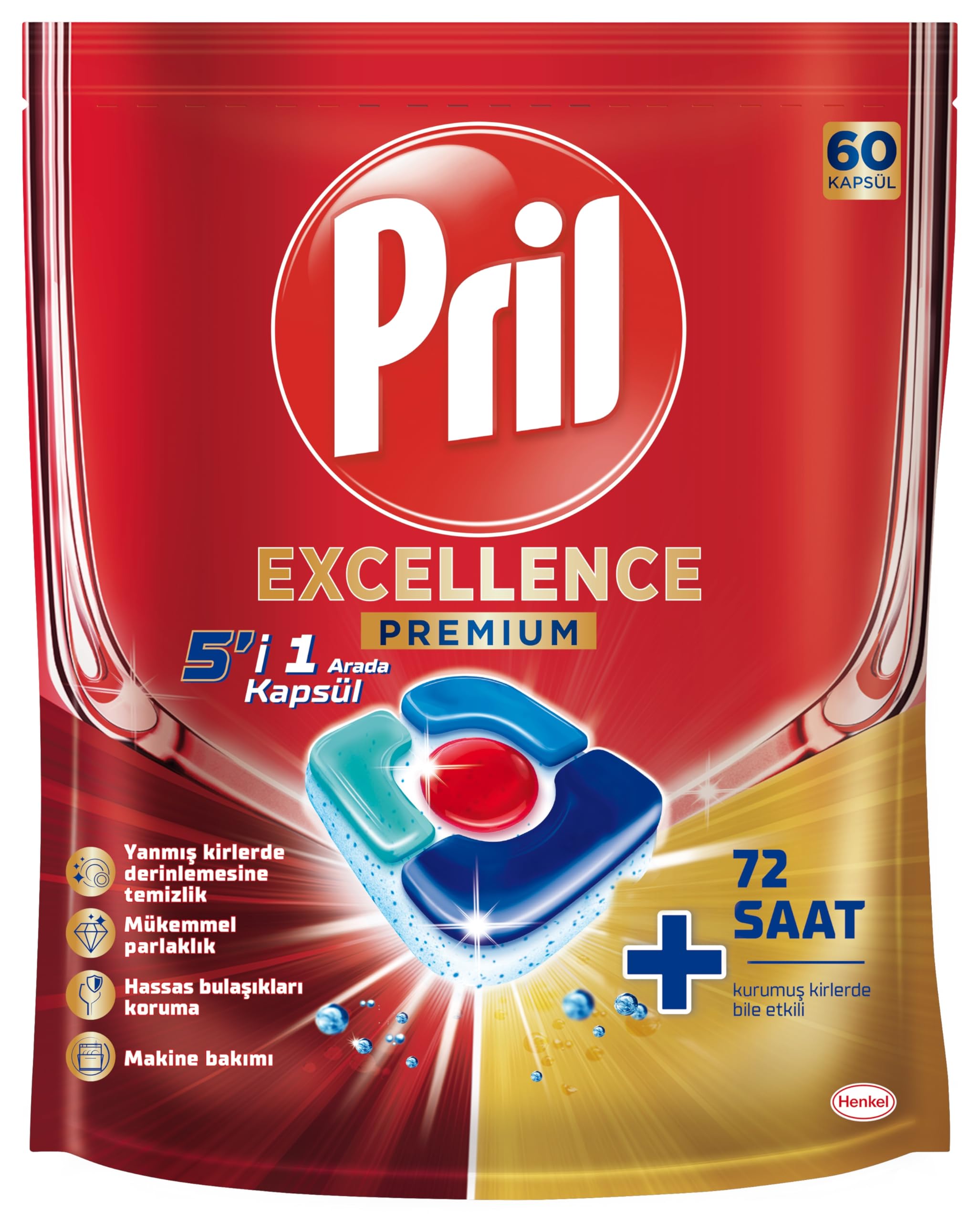 Pril Excellence 5'i 1 Arada Bulaşık Makinesi Deterjanı, 60…