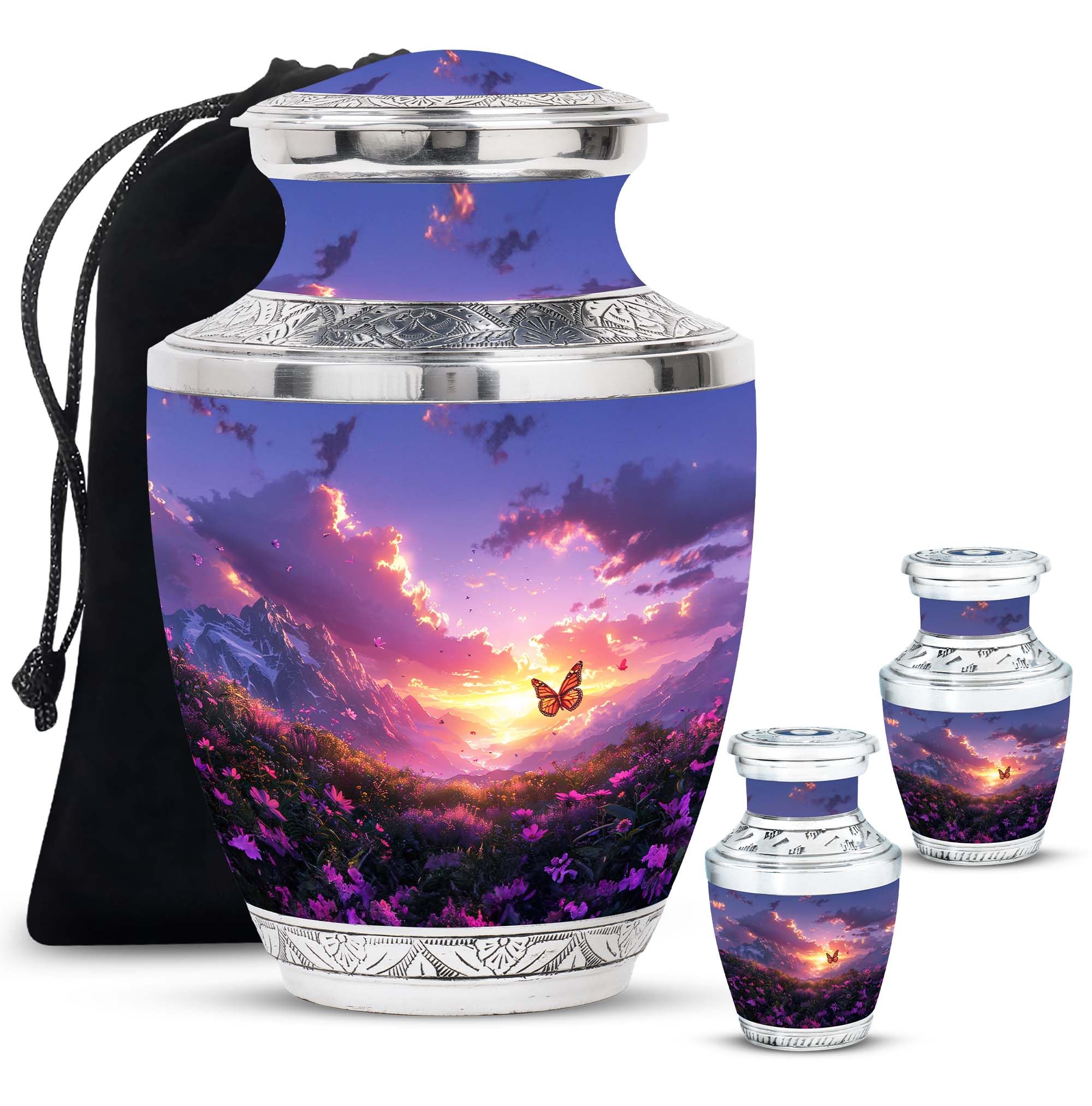 YATHABHISA Sunset Butterfly Urn, Large Urns for Human Ashes, Urn for Ashes Adult Male, Cremation Urns, Decorative Urns, Funeral Urns for Adult Ashes Men, Urns for Human Ashes Adult Female, Unique Urn