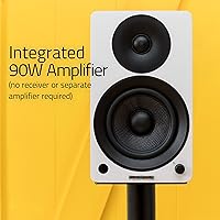 Vista 2 de Fluance Ai41 Altavoces de estantería estéreo 2.0 de 2 vías con alimentación, con soportes para altavoces, controladores de 5", amplificador de 90W