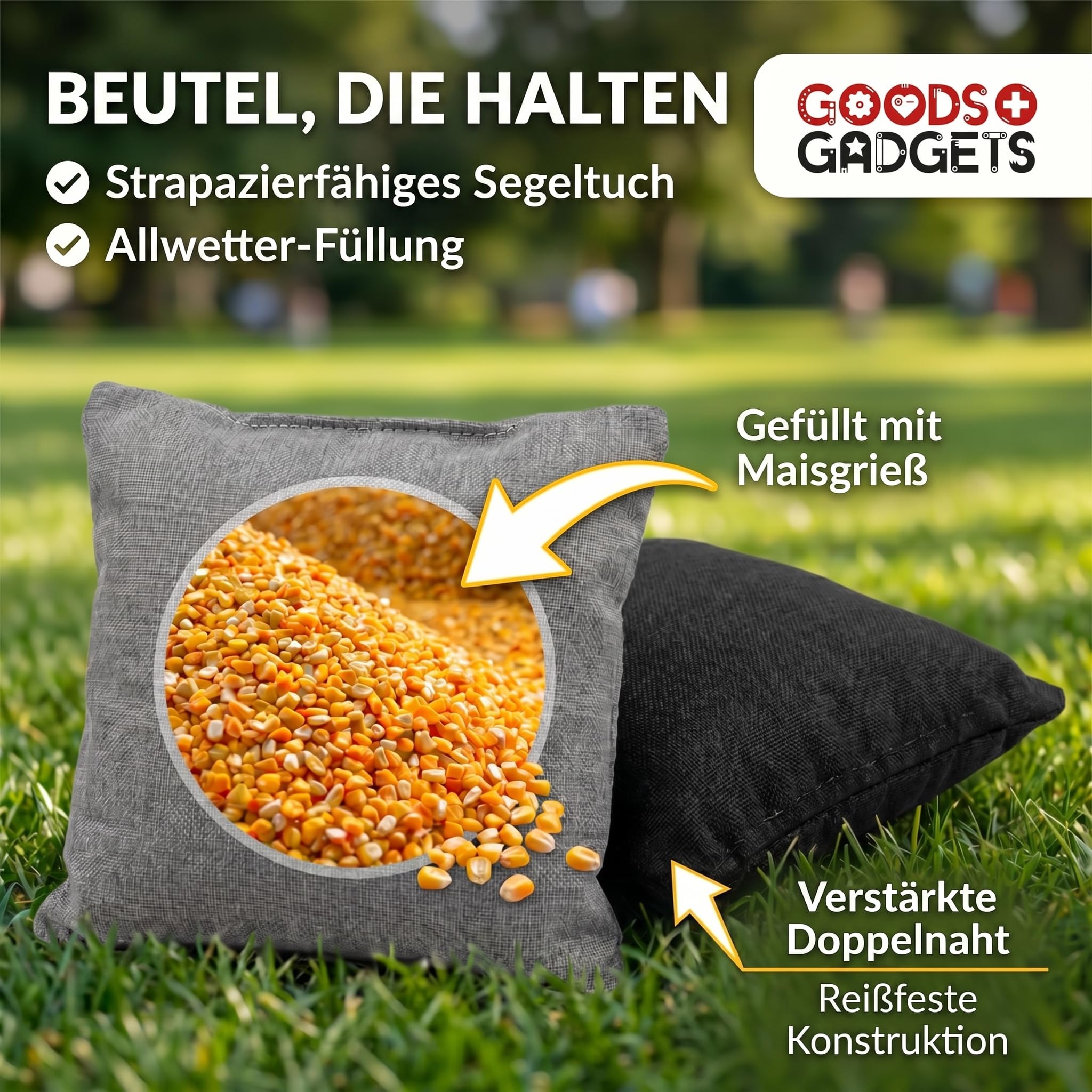 XXL Cornhole-Spiel Outdoor Indoor Geschicklichkeitsspiel mit extra großen Sandsäckchen