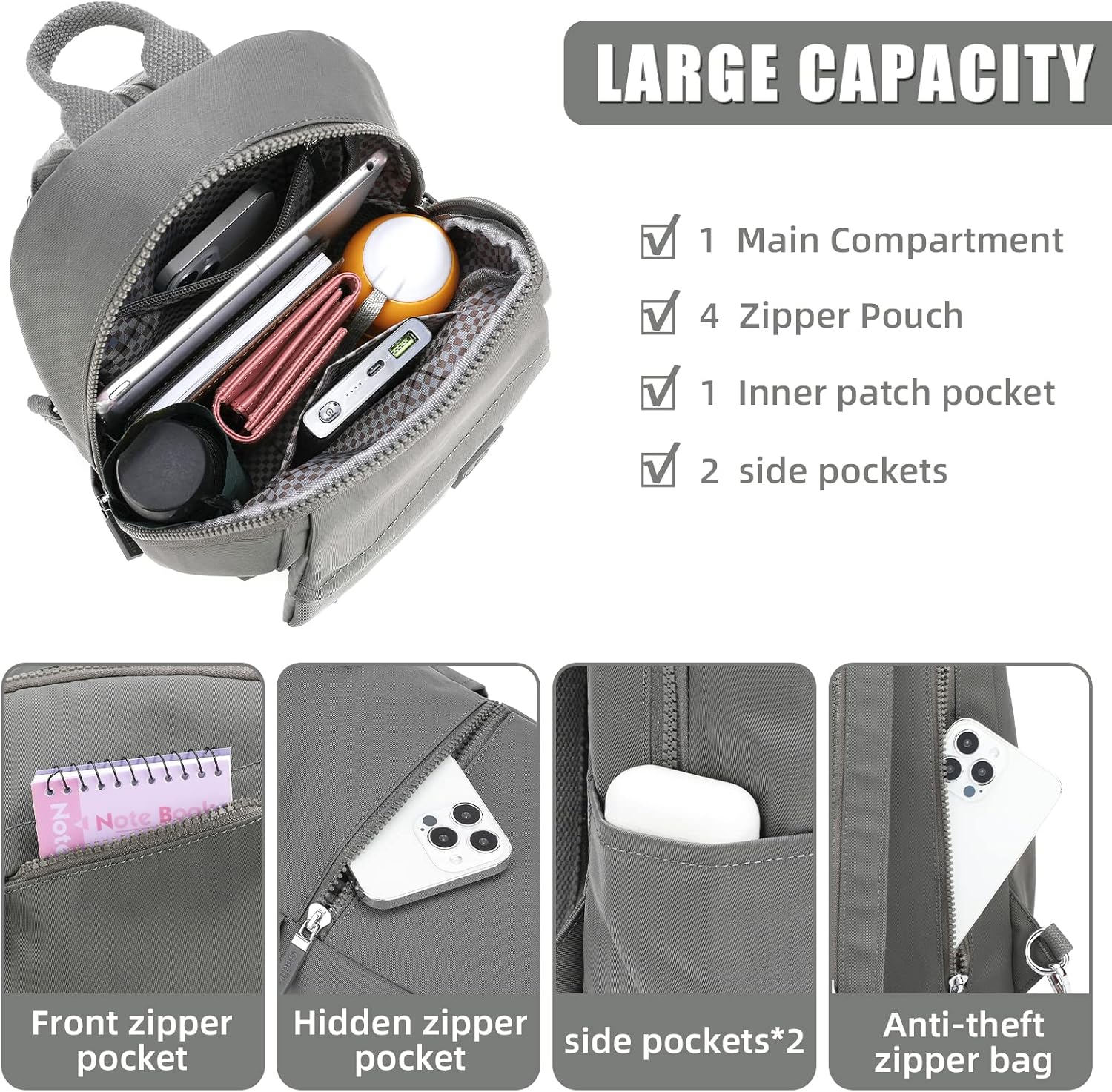 Mini Waterproof Backpack Purse for Women and Men,Small Travel Daypack - Image 5