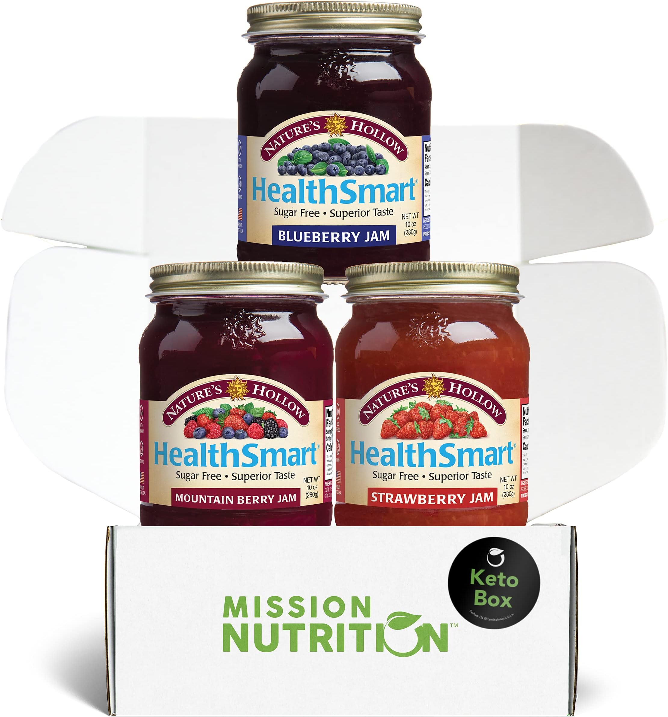 Nature's Hollow, Sugar-Free Jam Preserves, Non GMO, Keto Friendly, Vegan and Gluten Free - Variety Gift Box