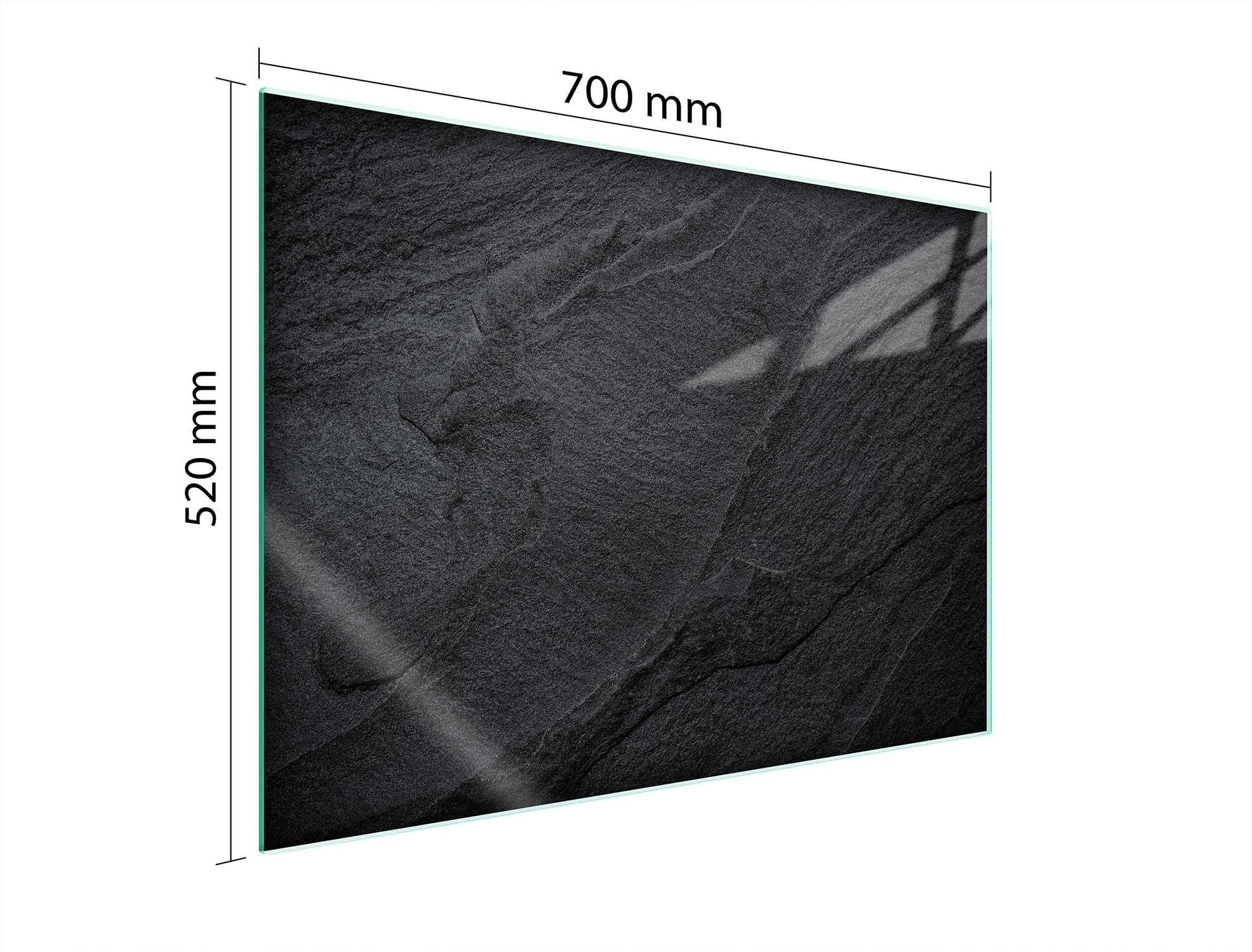 TMK ArtDeko Placa protectora de vitrocerámica 70 x 52 cm 1 pieza cocina eléctrica universal para inducción protección contra salpicaduras tabla de cortar de vidrio templado, pizarra