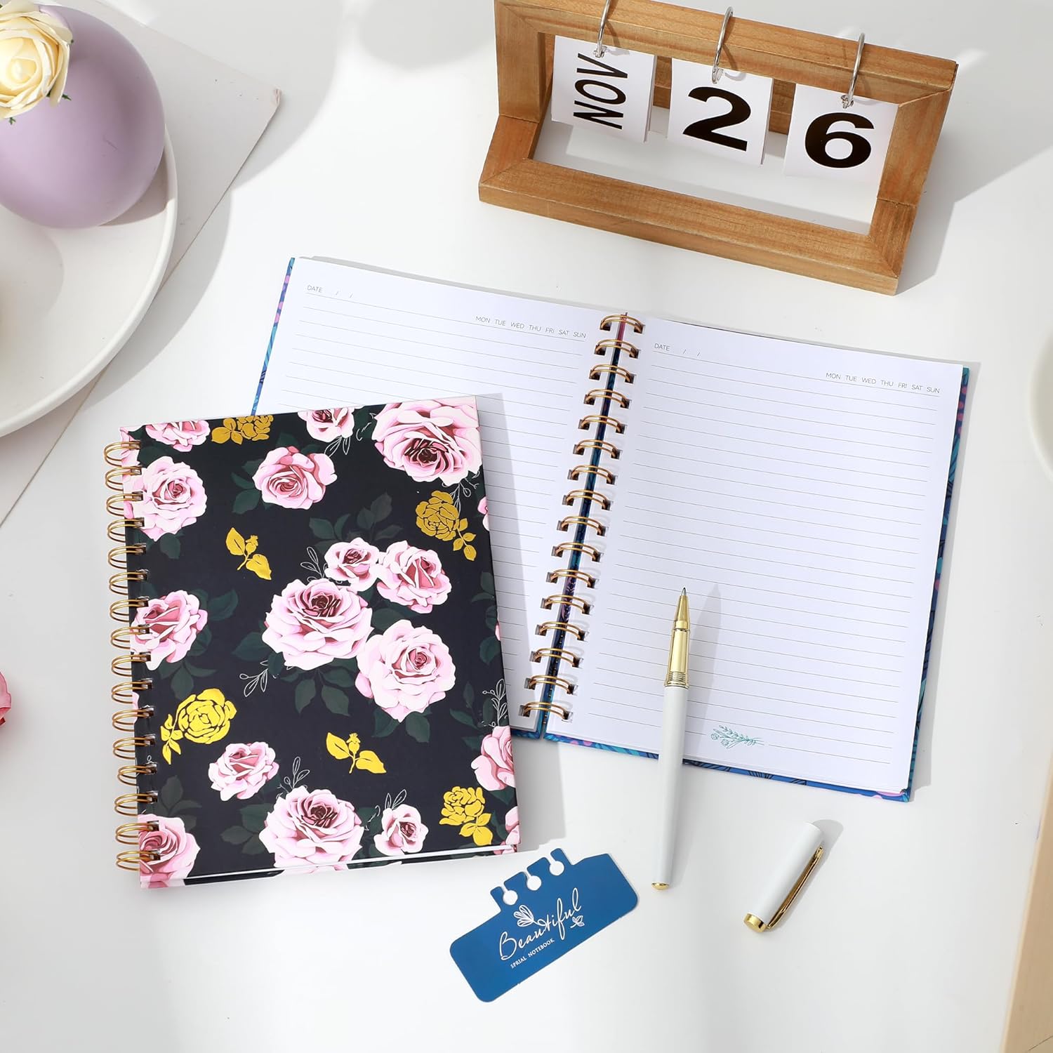Cuaderno Personalizado, Diario Para Mujer, Cuaderno Floral En Espiral, Diario Personalizado Para Mamá, Regalos De Cumpleaños Para Mujeres, Regalo De Agradecimiento Para Maestras. - España