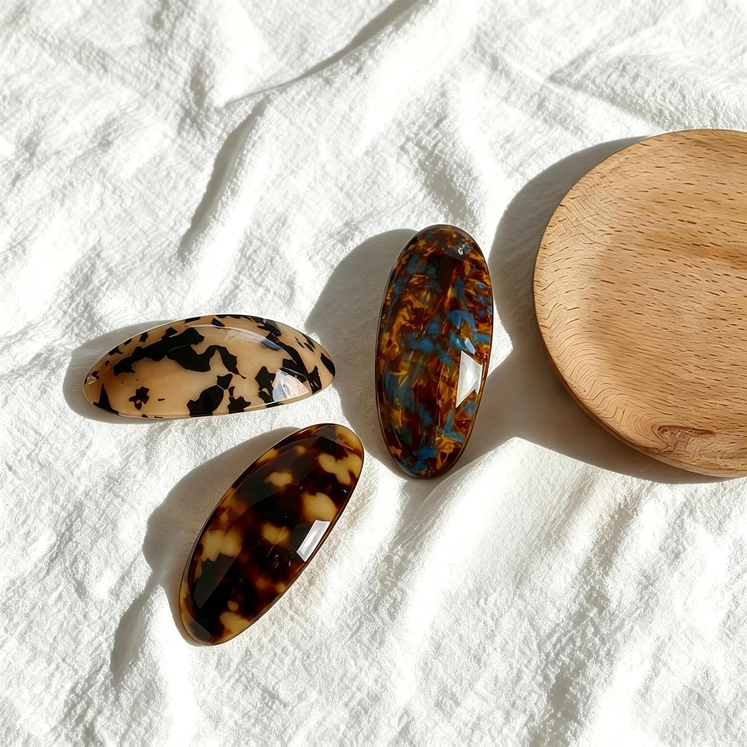 3 PCS Acetate Hair Barrette Large Vintage Hair Barrette for Women Prestige French Tortoise Shell Hair Clips Vintage Snap Hair clips Accessories Gifts for Thick Hair (Tortoise Shell)