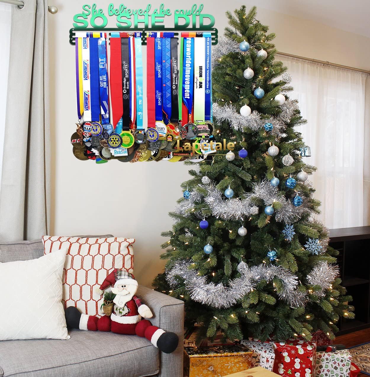 Race Medal Holder Wall Hanger,Marathon Medal Display and Runner Medal Hanger Display,Bib Running Medal Display, Running Medal Hanger Display,Medal Holder for Wall, Sports Medal Hanger Display Gifts