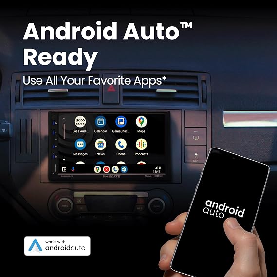 BOSS Audio Systems Elite BE920WCPA-C Car Stereo Wireless Apple CarPlay & Android Auto, Double Din, 7 Inch Touchscreen, Bluetooth, No CD DVD Player, AM/FM Radio Receiver, USB, Backup Camera