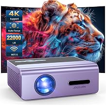 Projector with WiFi and Bluetooth, 4K Outdoor Movie Projector for Home