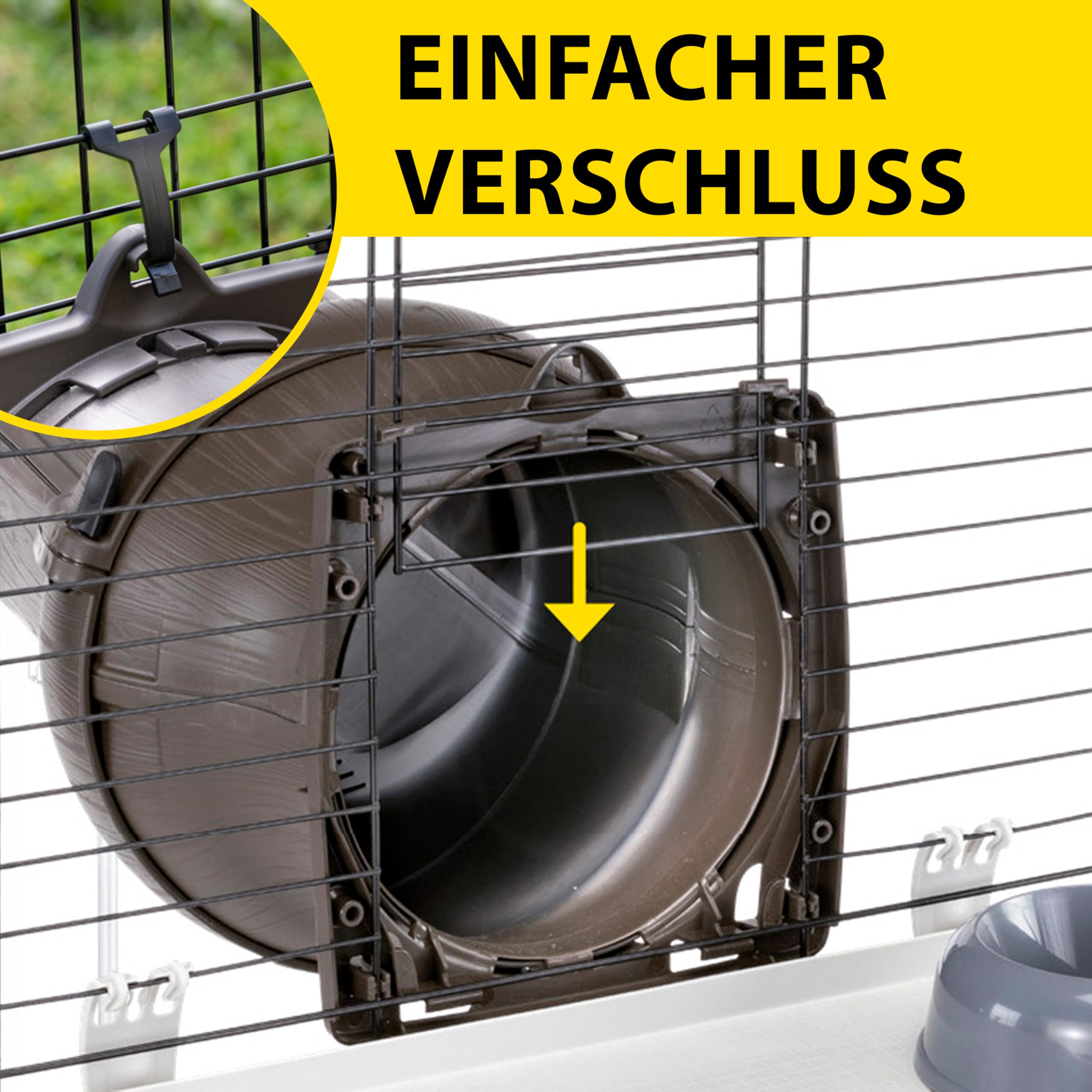 Ferplast Metro' Junction Set mit 2 Universalverbindern für Metro' Kaninchentunnel und -gehege – Passend für Metrò Käfige und Häuser Ø27×22 cm