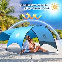 Flycoop Strand Sátor UV Védelem 360° Szellőzés Hordozható Összecsukható, 350 x 130 x 220 cm 3