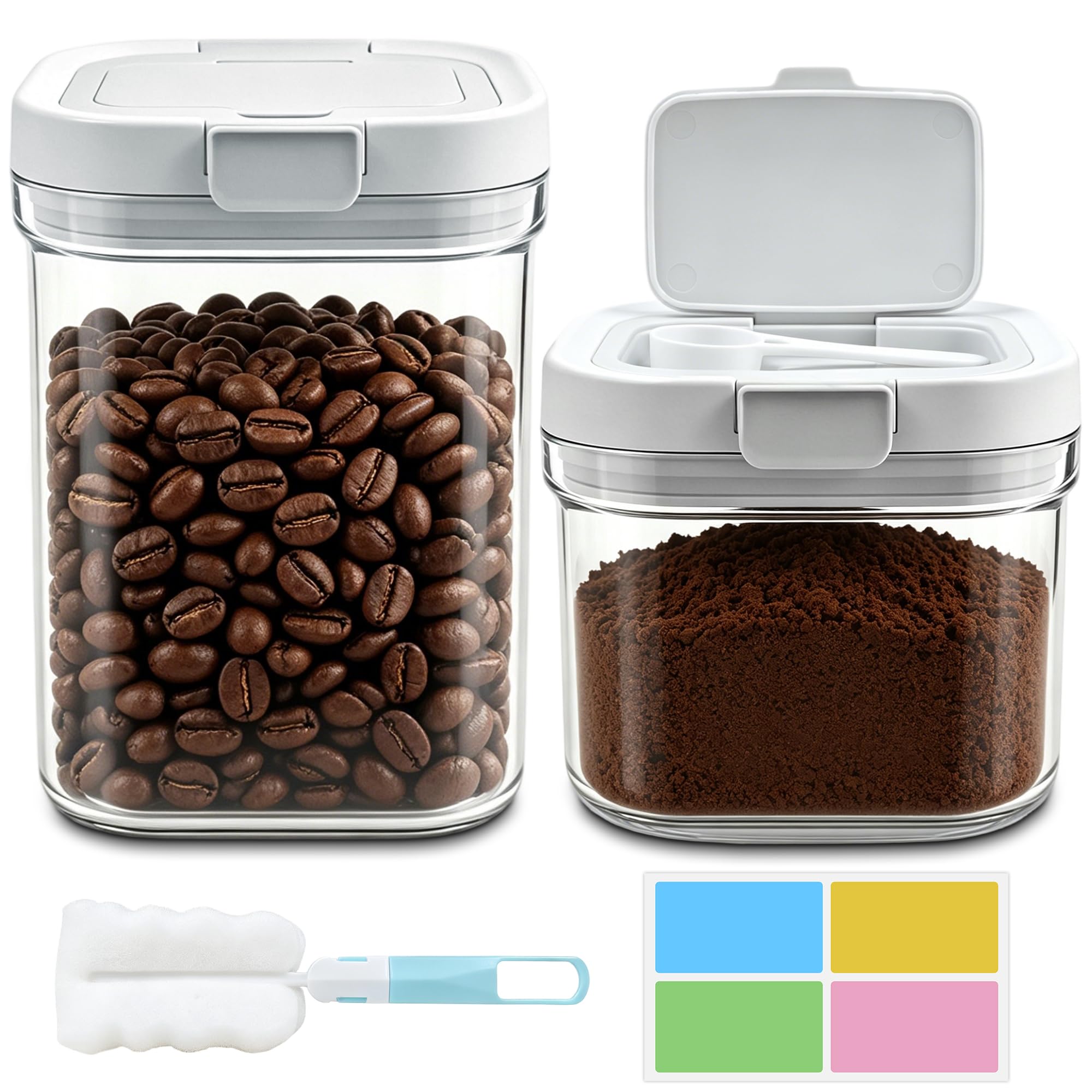 Ferenando 2 Pcs Coffee Bean Storage Container (800ml+1300ml)