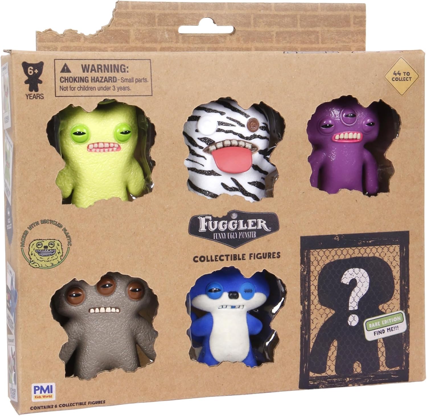 Fuggler Figure Blind Bags for Kids - Bundle with 6 Mystery Fuggler Collectable Figurines, Stickers, and More | Funny Ugly Monsters Mini Figures for Girls, Boys