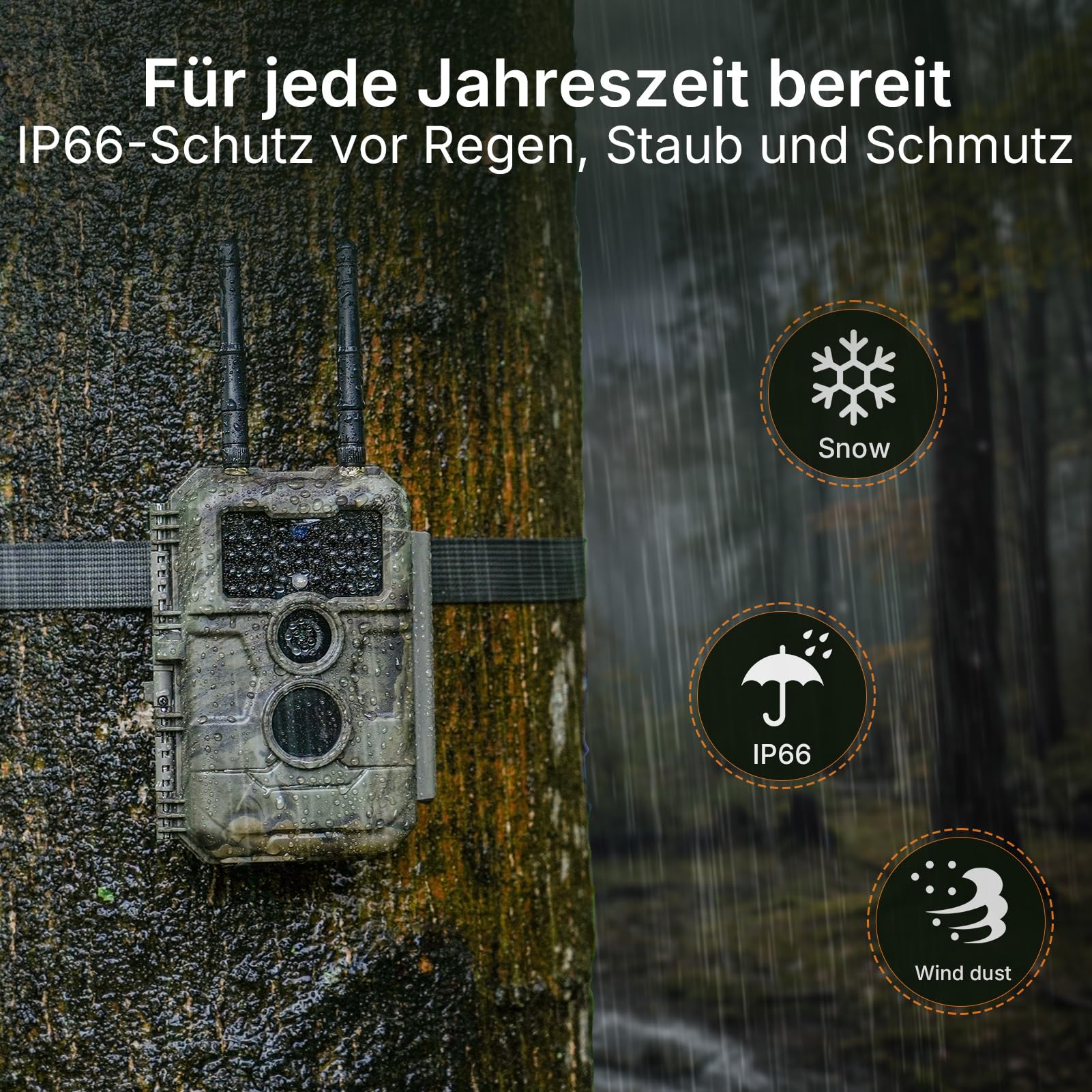 GardePro E6 2.0 Pro 4K Wildkamera WLAN mit 7800mAh Akku und 64GB SD Karte, 64MP Wildkamera mit Handyübertragung App, Wildtierkamera mit Bewegungsmelder Nachtsicht, 0,2s Schnelle Trigger, IP66