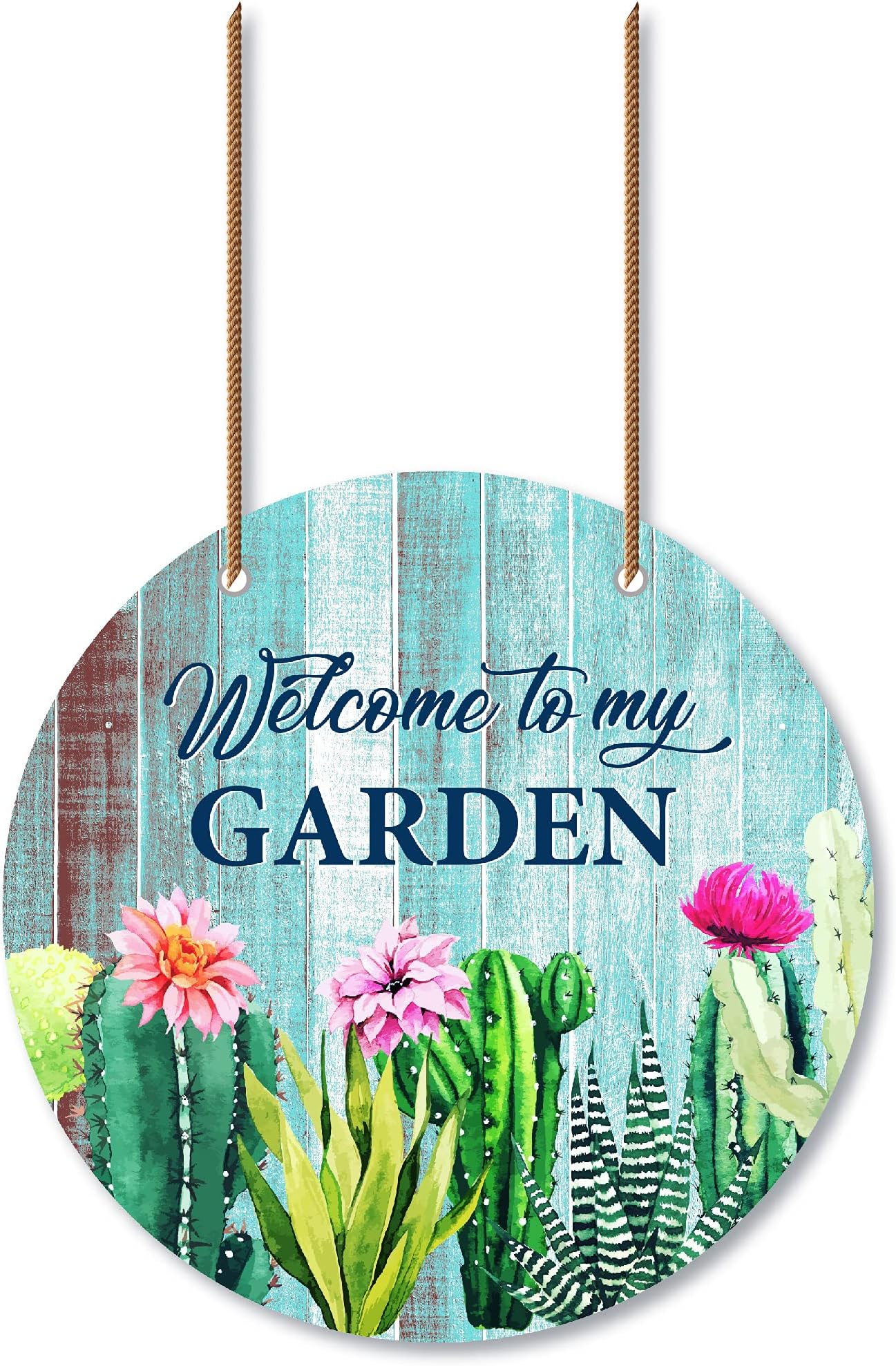 Urboii™ Wooden Wall Hanging Garden - My Happy Place Quote Printed Home Decor - for Home Decoration, Entrance Decor, Door Hanging Plaque Sign for Room Decoration G001