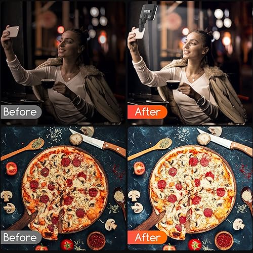 Miniatura 6 de BANSINE - Luz LED recargable por USB para selfie, luz de foto portátil con 97+ CRI, hasta 6500 K temperatura de color luz de teléfono para selfie,