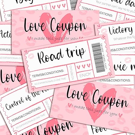 Amazon Co Jp Love Coupons For Him クーポンブック 彼女へのバレンタインギフト ロマンチックなラブ券 Diy カップル 記念日 プレゼント 夫婦 彼氏 彼女 カップル ホーム キッチン