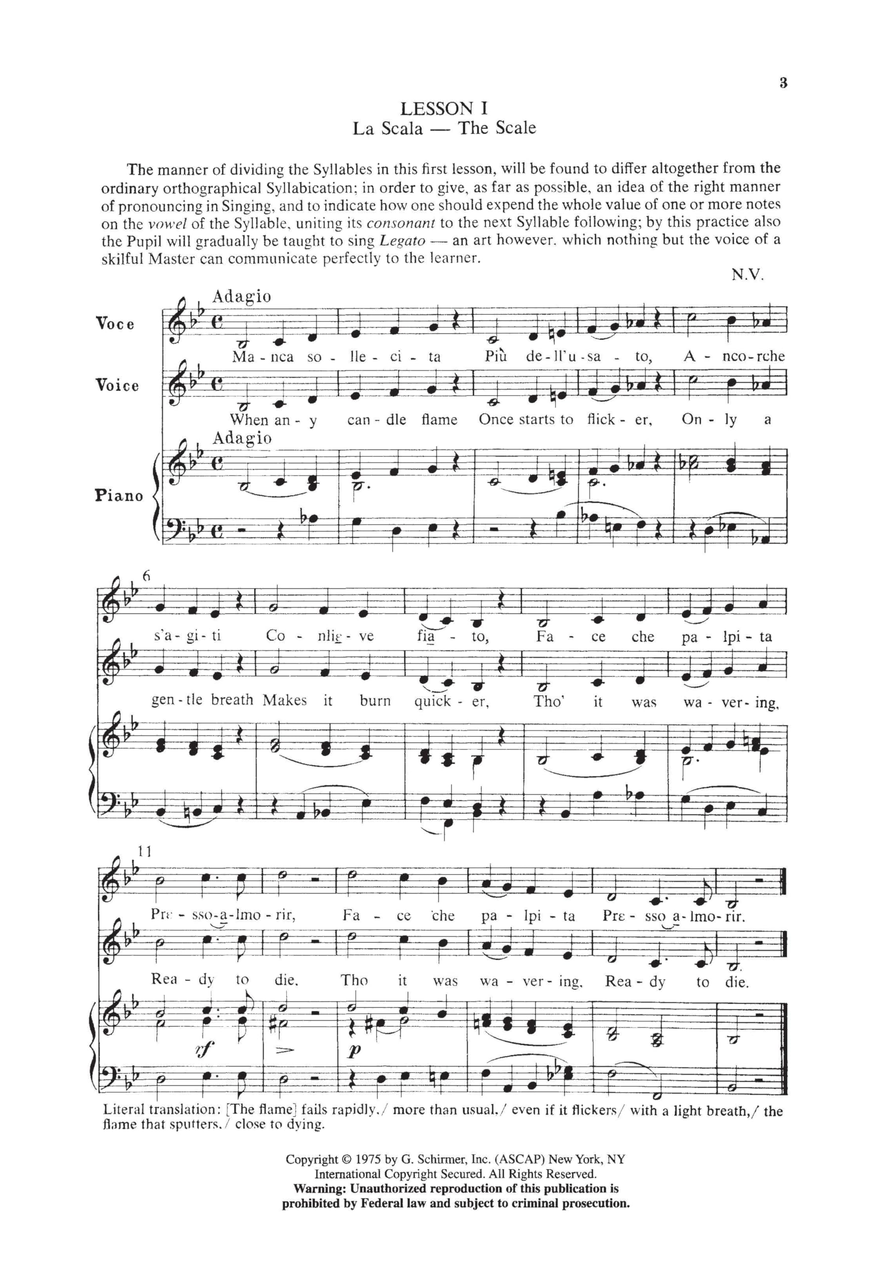 Nicola vaccai : practical method of italian singing - mezzo soprano (alto) / baritone voice: Schirmer Library of Classics Volume 1910 Alto or Baritone