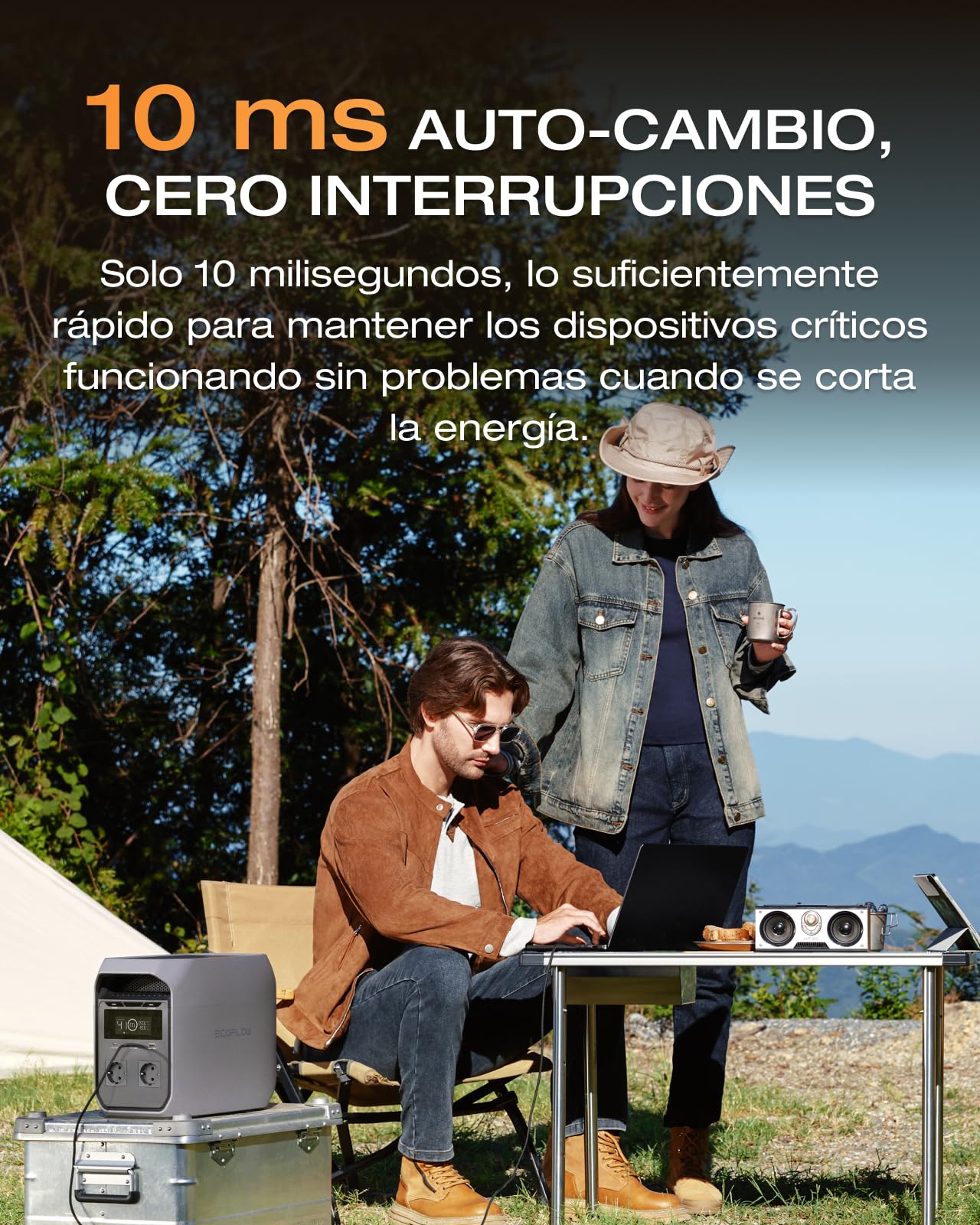 Estación de energía portátil EF ECOFLOW DELTA 3 Classic, batería LiFePO4 1024 Wh, salida CA 1800 W (Pico 3600 W), USB-C 100 W, carga rápida de 1 hora, generador solar para camping, caravanas y hogar