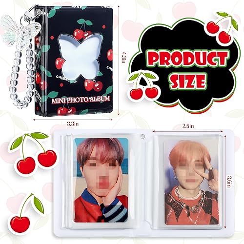 Miniatura 2 de Juego de 3 mini álbumes de fotos de 3 pulgadas, carpeta Kpop para tarjetas fotográficas Kpop, álbum Kpop con colgante y llavero de bricolaje para