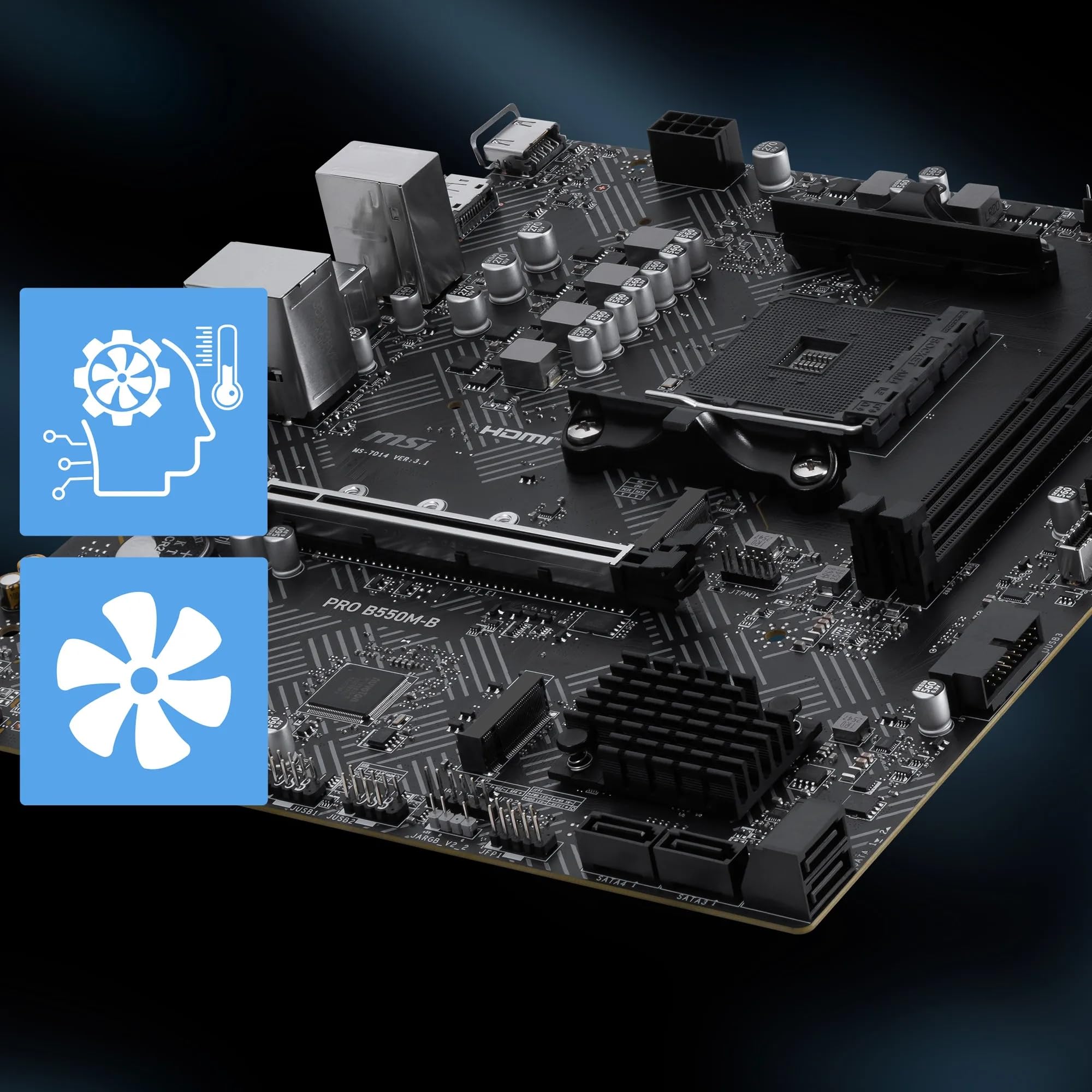 Amazon | MSI PRO B550M-B Micro-ATXマザーボード MB6989 | MSI